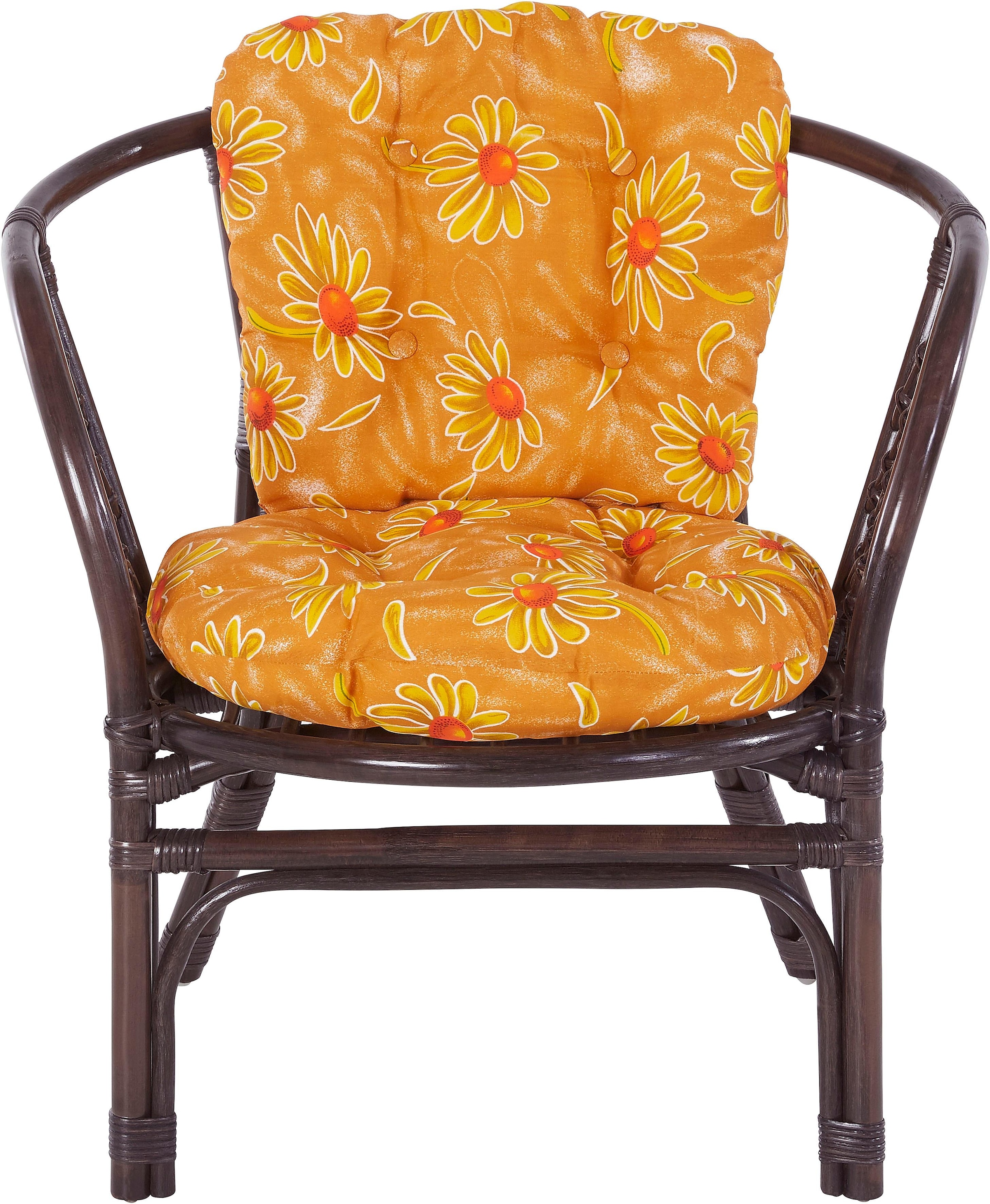 Home affaire Rattanstuhl »Rattansessel«, im 2er-Set aus Rattan und passenden Kissenauflagen, Breite 66 cm