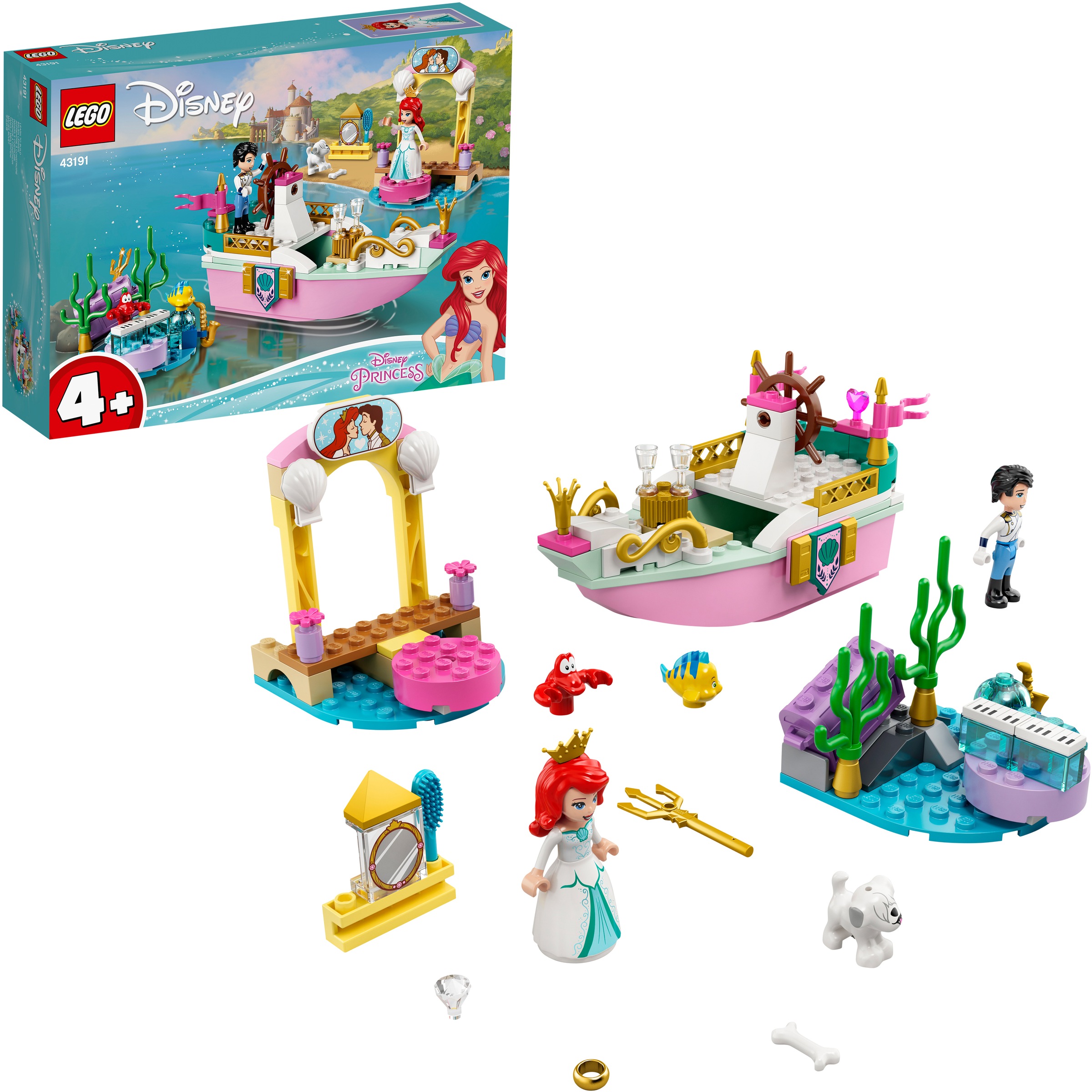 LEGO® Konstruktionsspielsteine »Arielles Festtagsboot (43191), LEGO® Disney Princess™«, (114 St.), Made in Europe