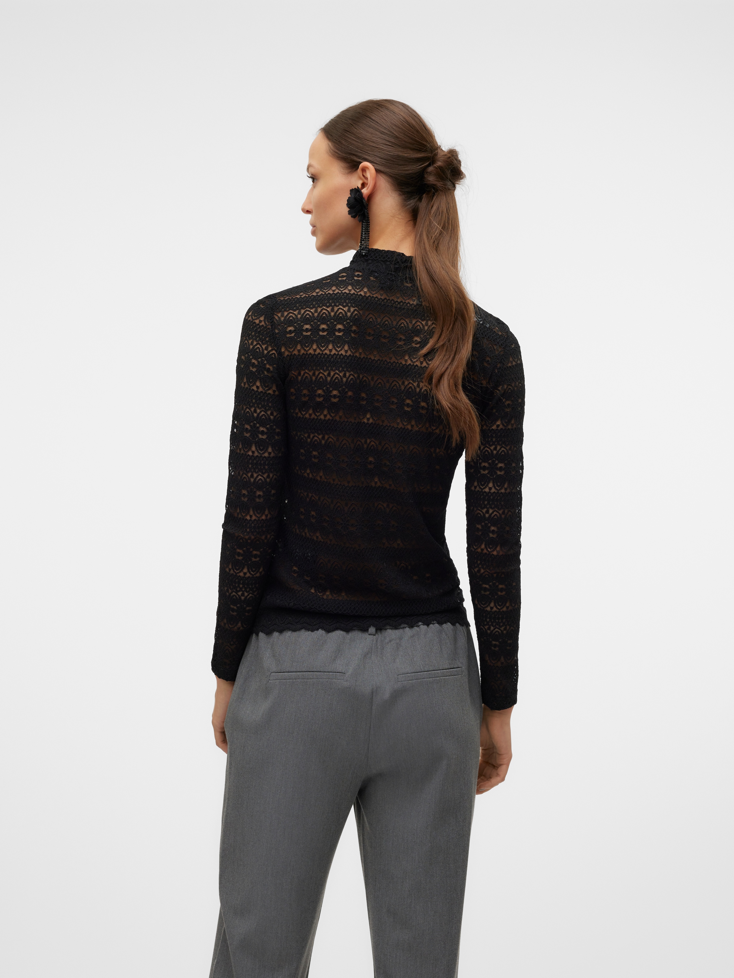 Vero Moda Langarmshirt »VMZOE LS LACE HIGH NECK TOP JRS NOOS«