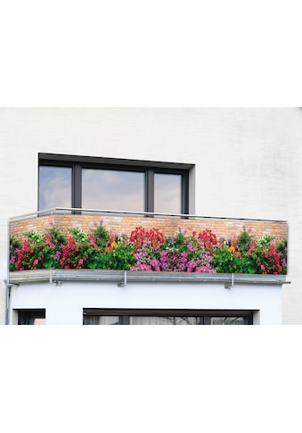 Maximex Balkonsichtschutz »Mauer-Blumen«, 5 m, UV- und witterungsbeständig