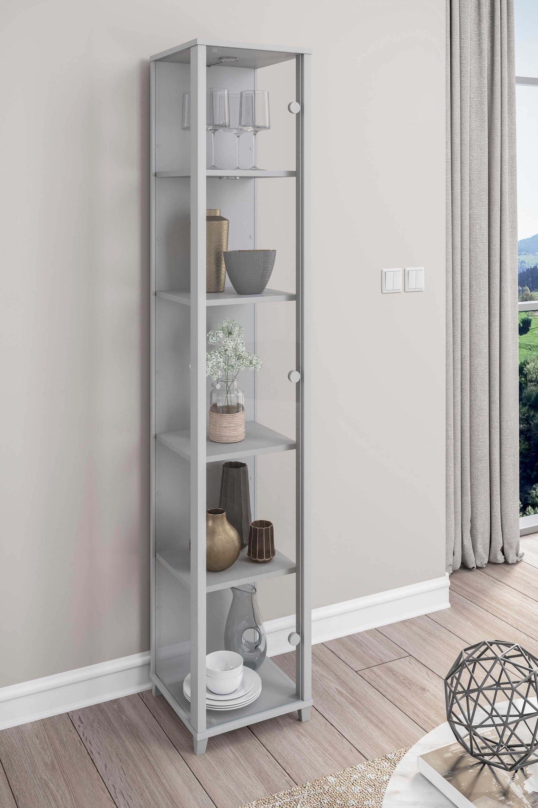 fif möbel Vitrine »OPTIMA«, Standvitrine, Vitrinenschrank, Glasvitrine, Sammlervitrine