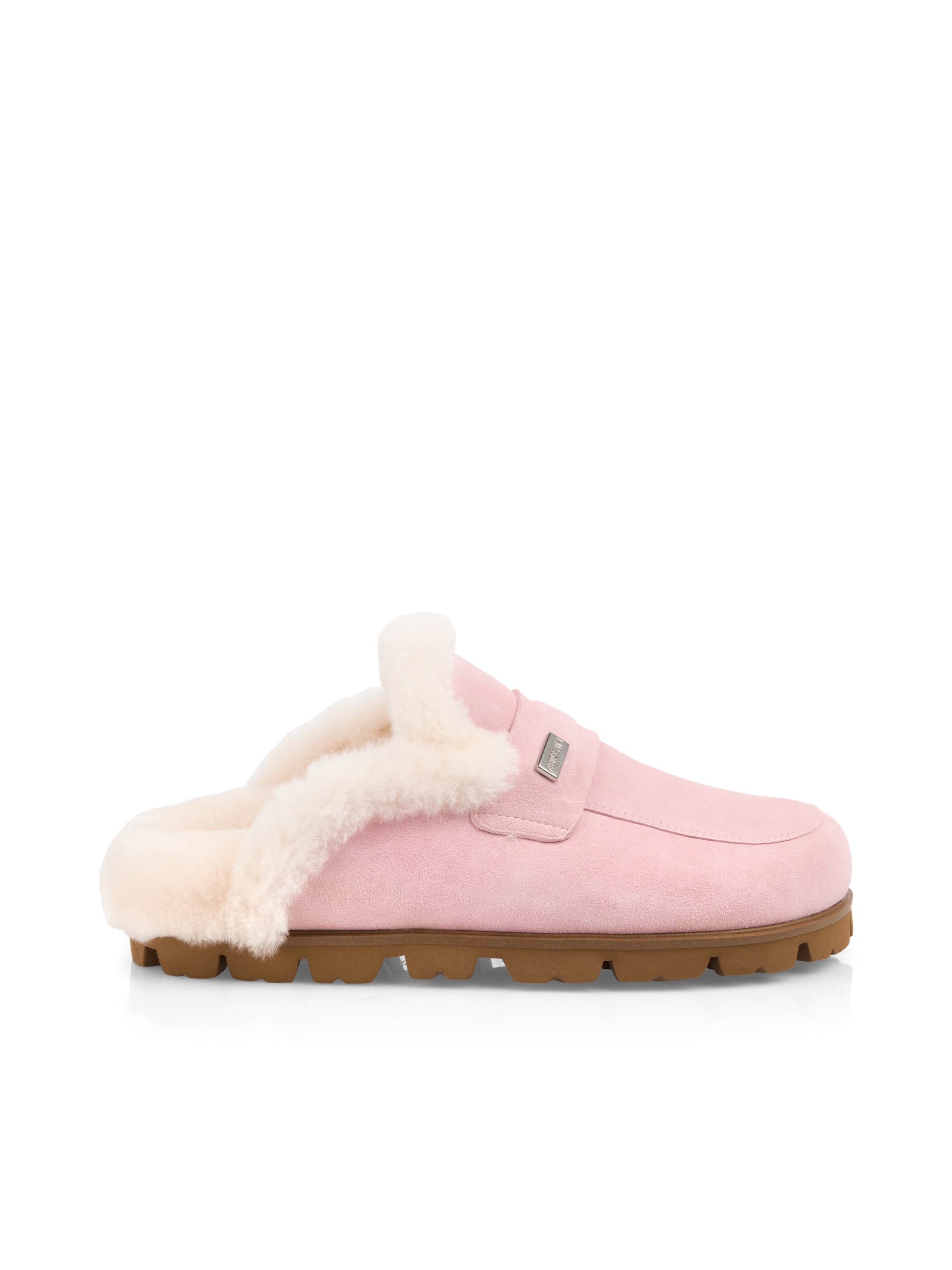 Marc Cain Sabot  Schlupfschuh, Clog mit echtem Lammfell-Kragen