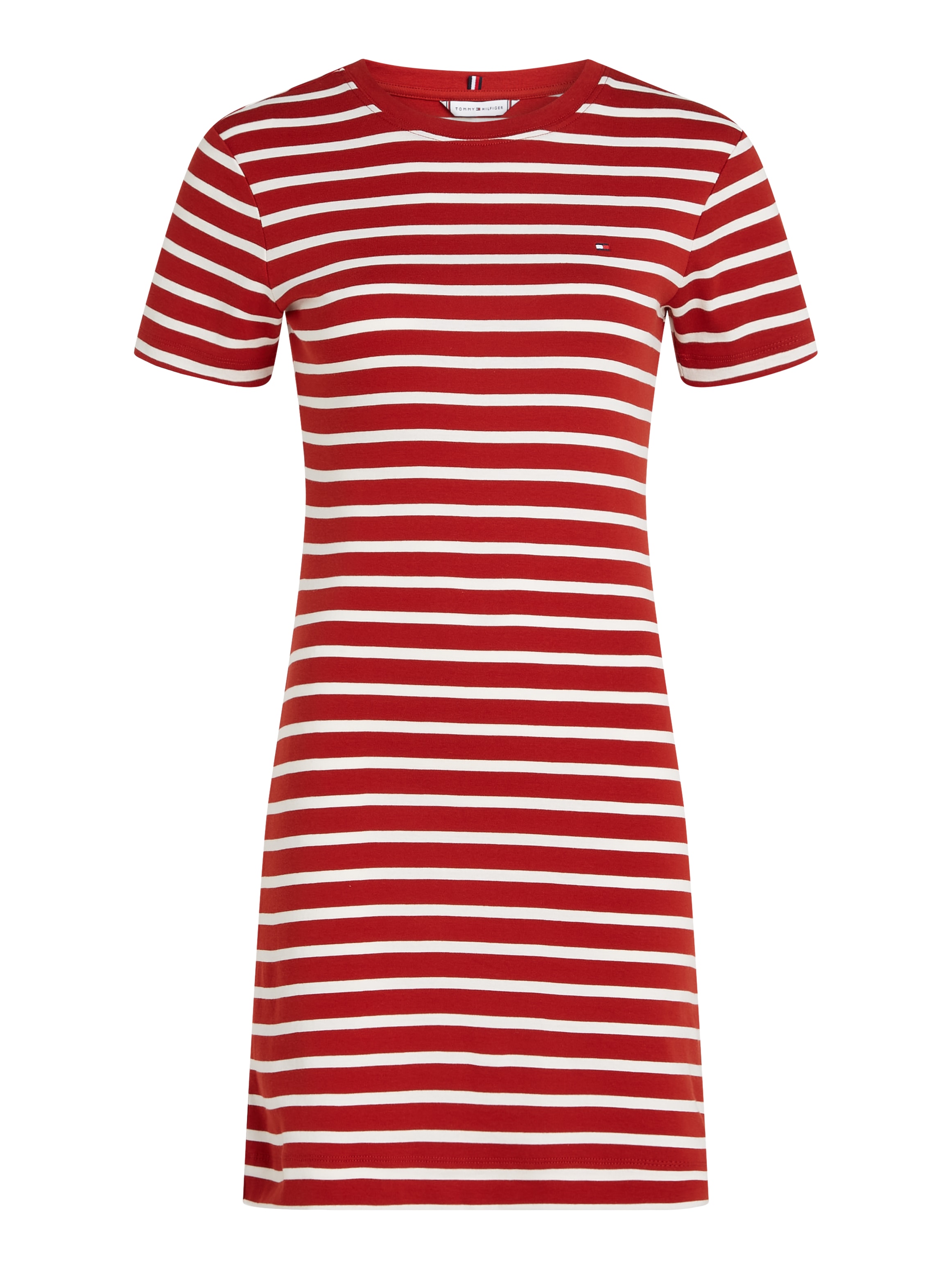 Tommy Hilfiger Shirtkleid »NEW CODY STR SLIM SHORT DRS SS«, mit allover Streifendessin, Logo-Flag