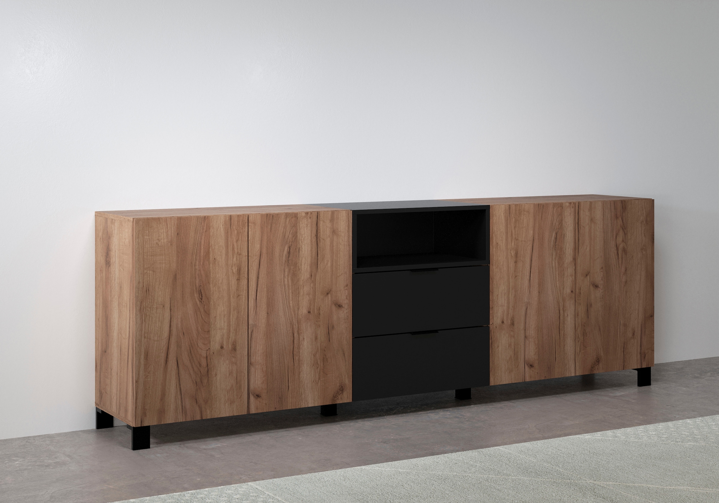 INOSIGN Sideboard »Kriens«, Anrichte mit 7 Fächern und 2 Schubladen, B/H 227/ 78 cm