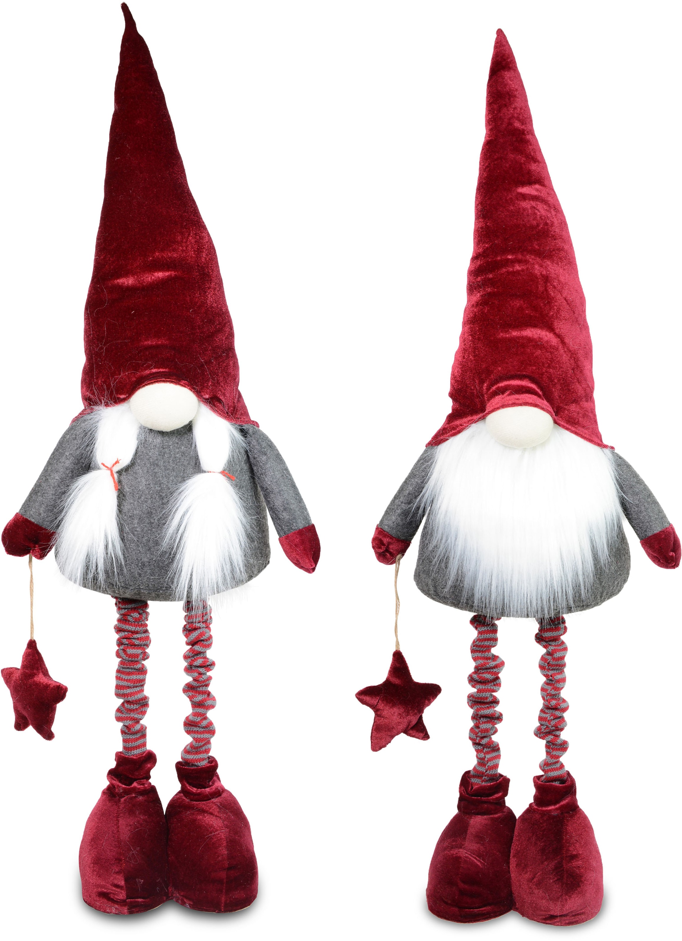 RIFFELMACHER & WEINBERGER Weihnachtsfigur »Wichtelmädchen, Weihnachtsdeko«, Wichtel mit Ausziehbeinen, Höhe ca. 80 cm bis 123 cm