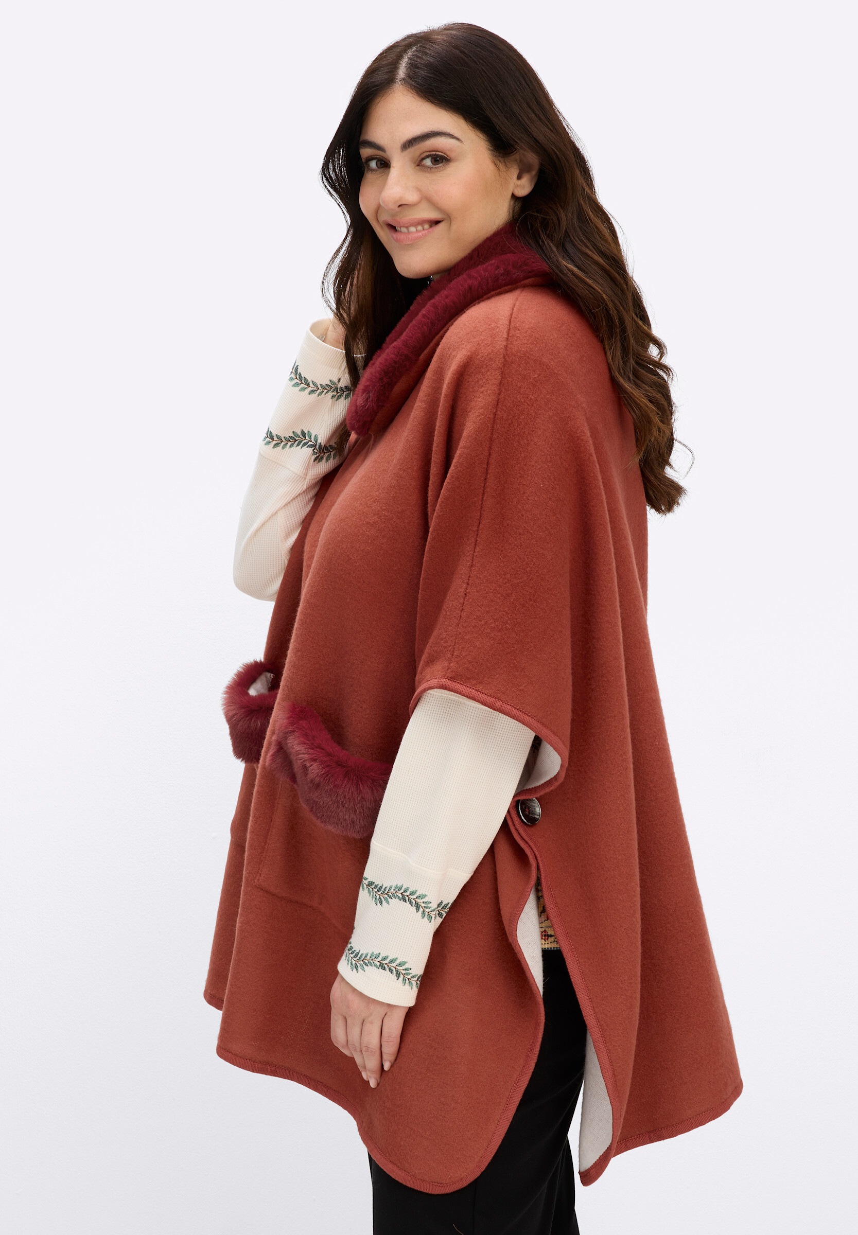 sheego by Joe Browns Strickfleece-Pullover »Cape Cape«