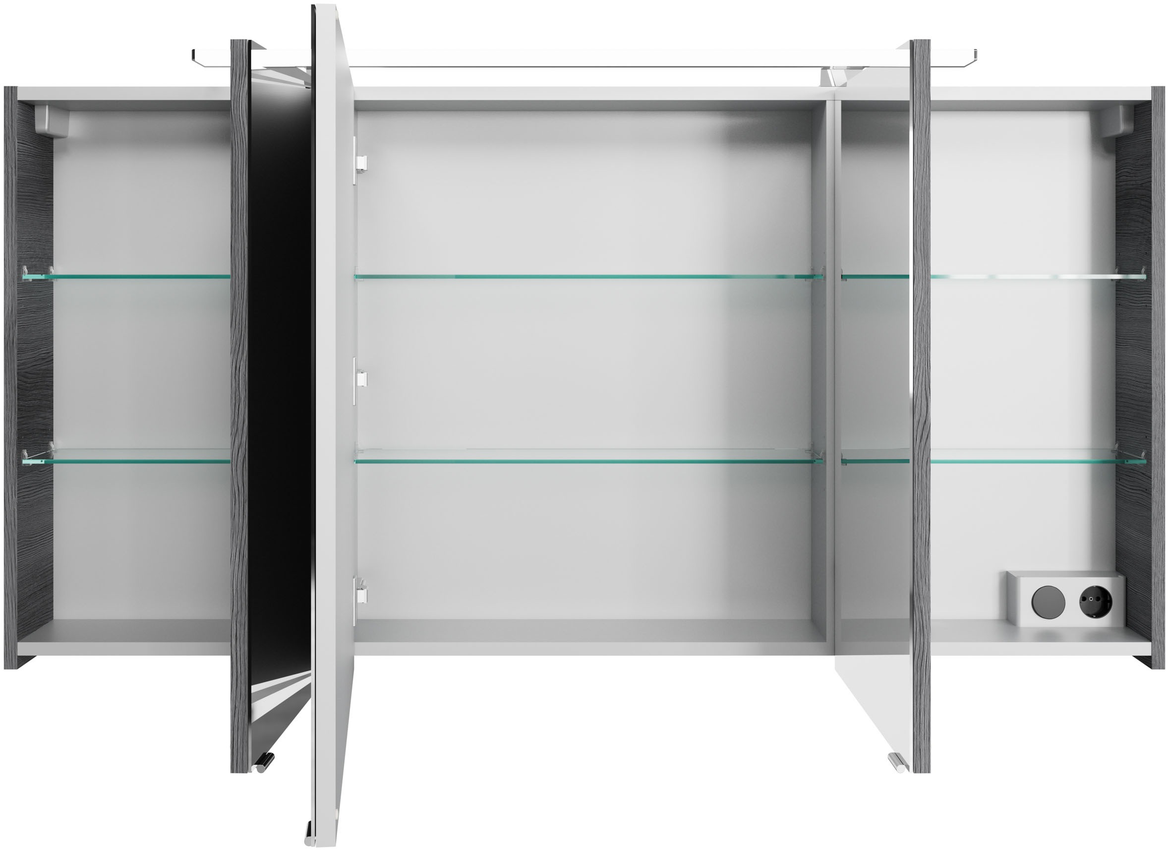 Saphir Badmöbel-Set »Serie 4010 4-teilig Keramik-Waschtisch mit LED-Spiegelschrank«, (Set), Badezimmer Set mit Unterschrank, Midischrank, inkl. Türdämpfer