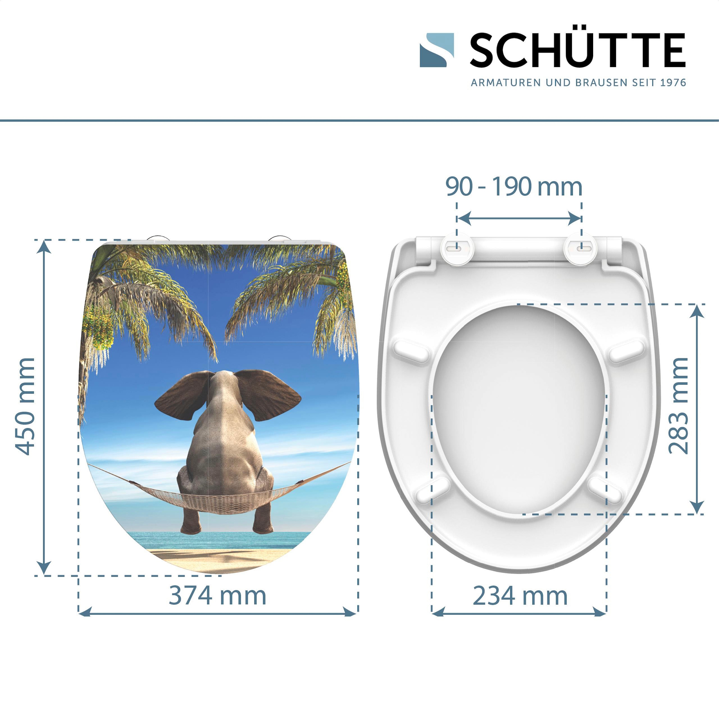 Schütte WC-Sitz »Happy Elephant«, Duroplast, mit Absenkautomatik und Schnellverschluss, High Gloss