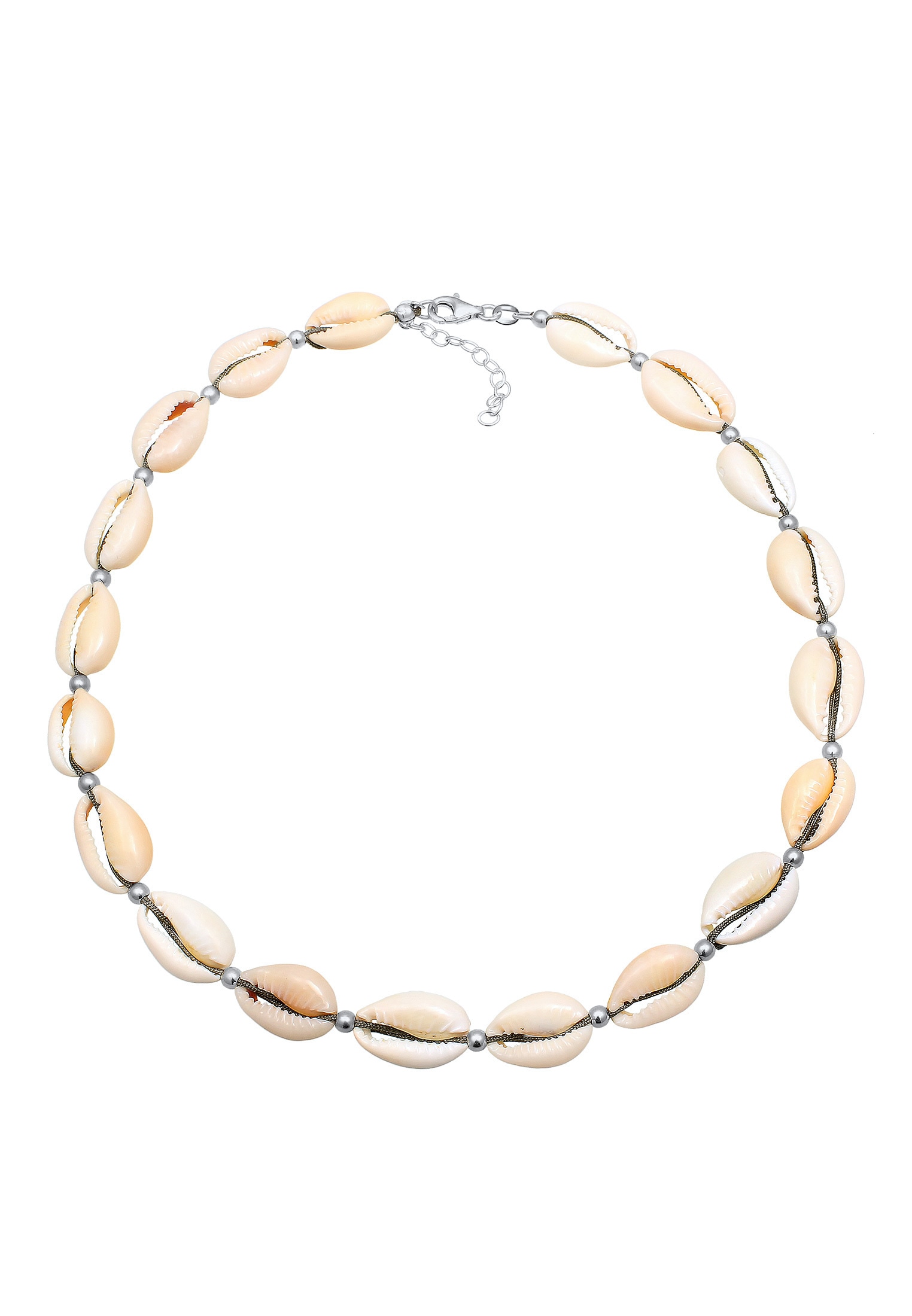 Elli Kette mit Anhänger »Halskette Choker Kauri Muscheln Beach 925 Silber vergoldet«