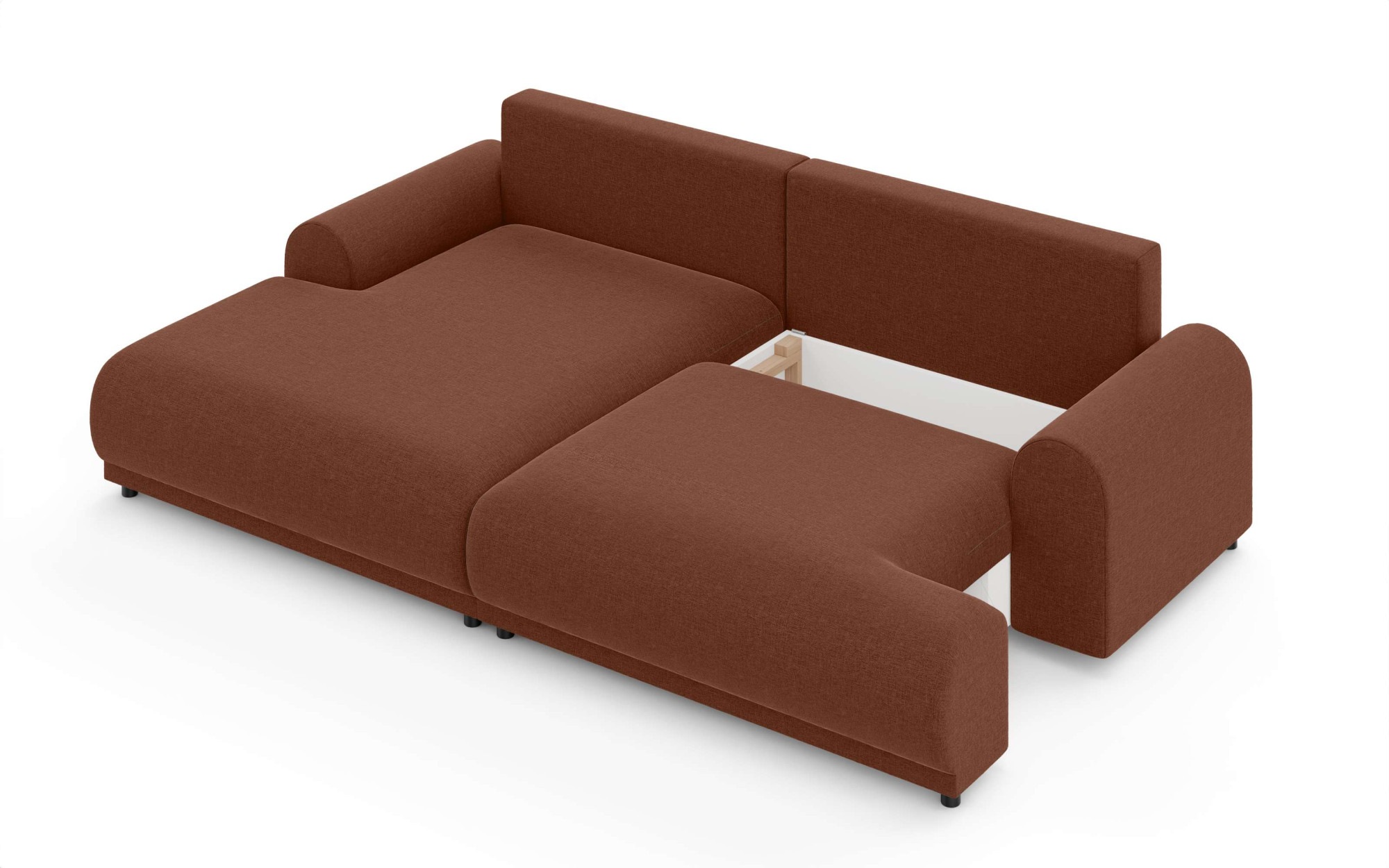 INOSIGN Ecksofa »Marsby, mit Bettfunktion und Bettkasten, Maße: B/H/T 242/65/145 cm«, L-Form mit Wellenunterfederung, Recamiere links oder rechts bestellbar