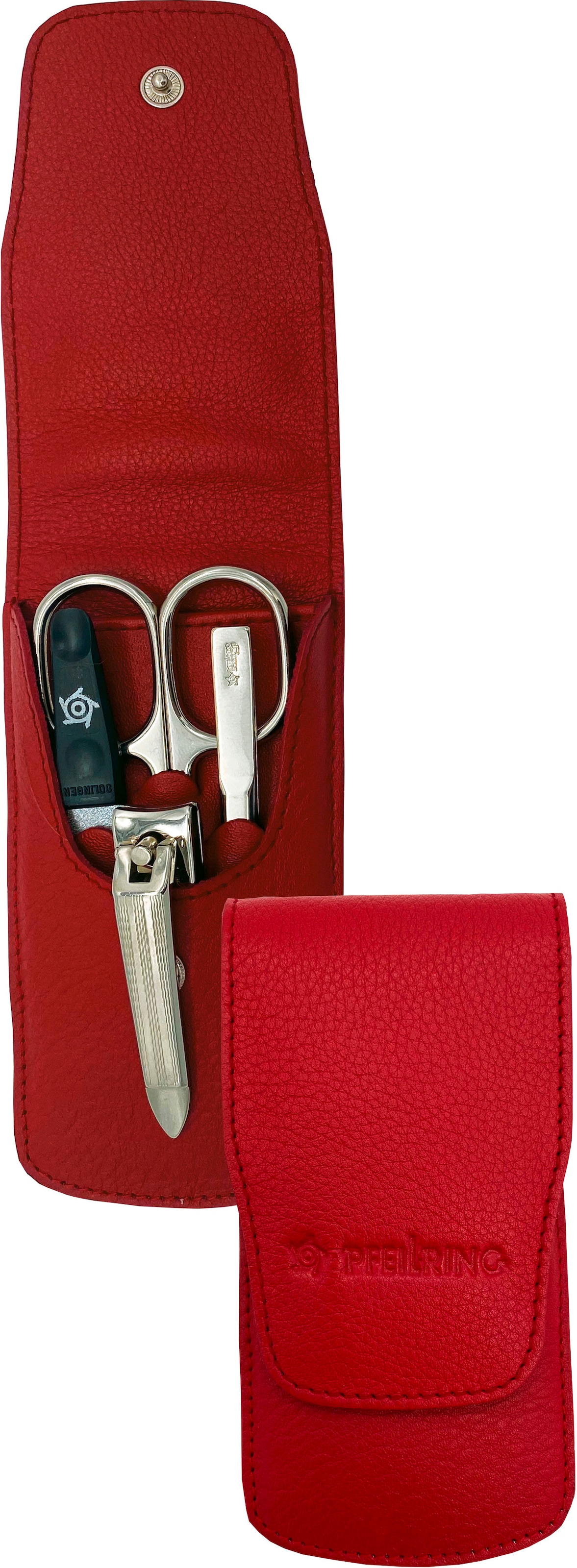PFEILRING Maniküre-Etui, (4 tlg.), Nappaleder