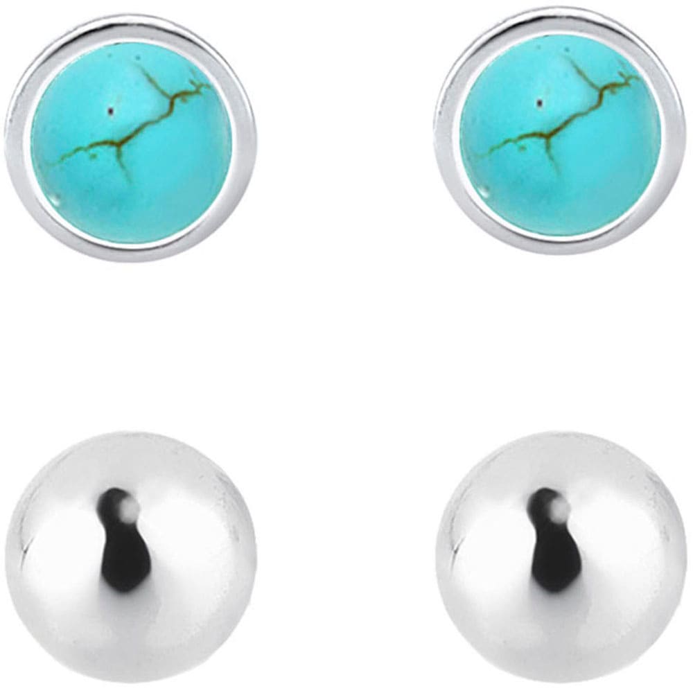 Elli Ohrstecker-Set »Schmuck Geschenk Silber 925 Ohrringe, 0306622717«, (Set, 4 tlg.), mit Howlith
