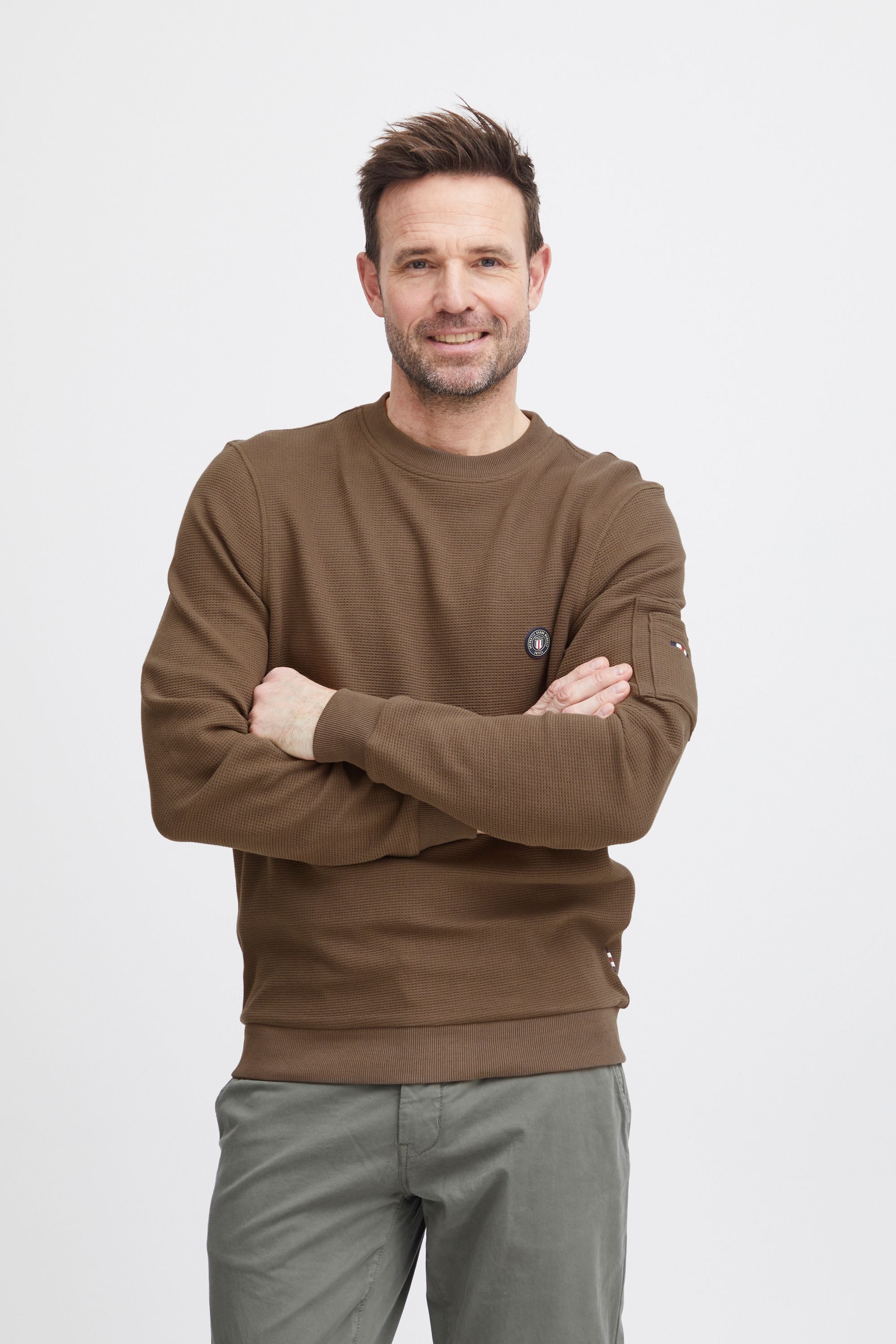 FQ1924 Rundhalspullover »Rundhalspullover FQWILLIAM structure crewneck sweatshirt«