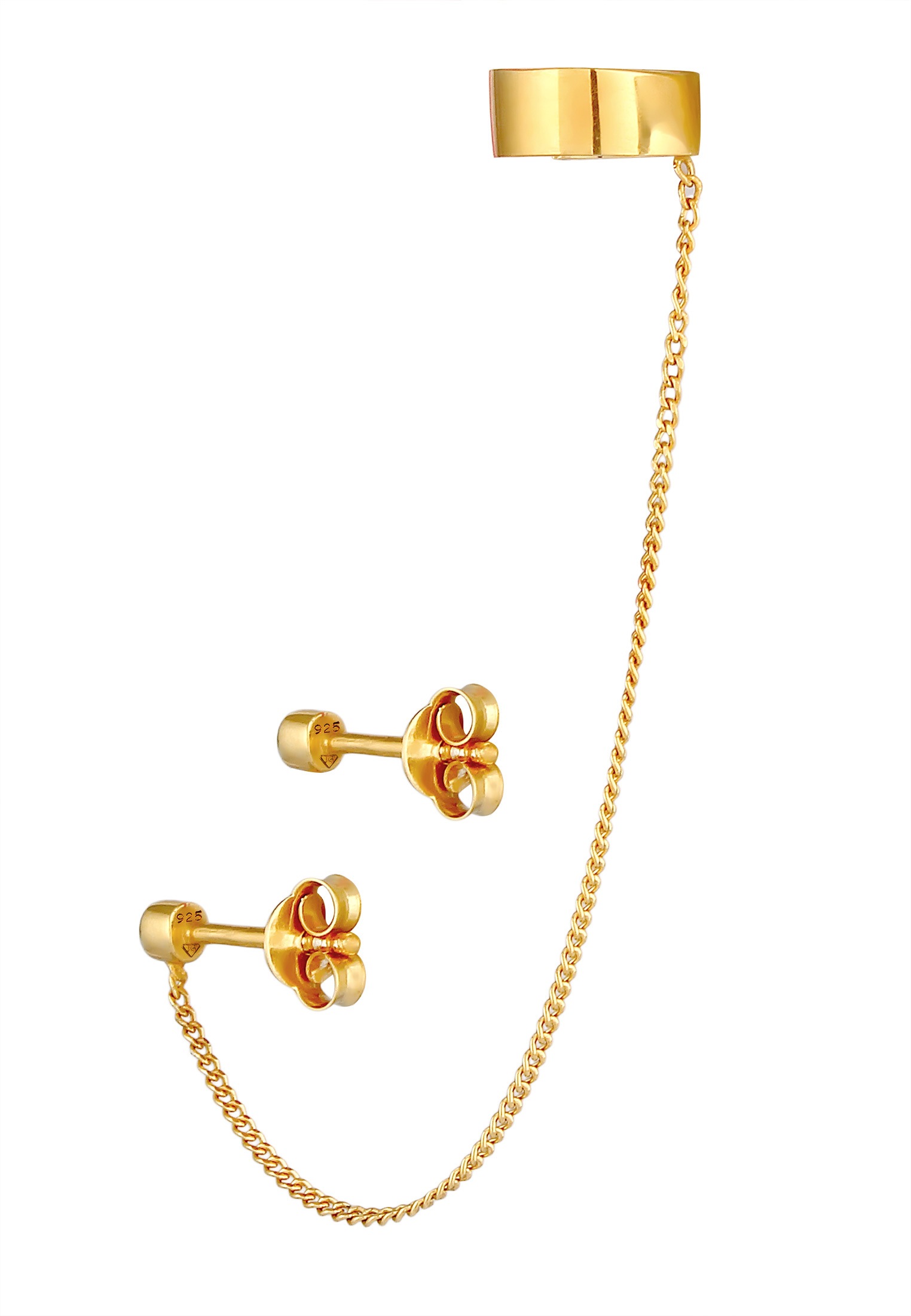 Elli Paar Ohrstecker »Ohrringe Earcuff Stecker Rund 925 Silber, mit Kristallen von Swarovski®«