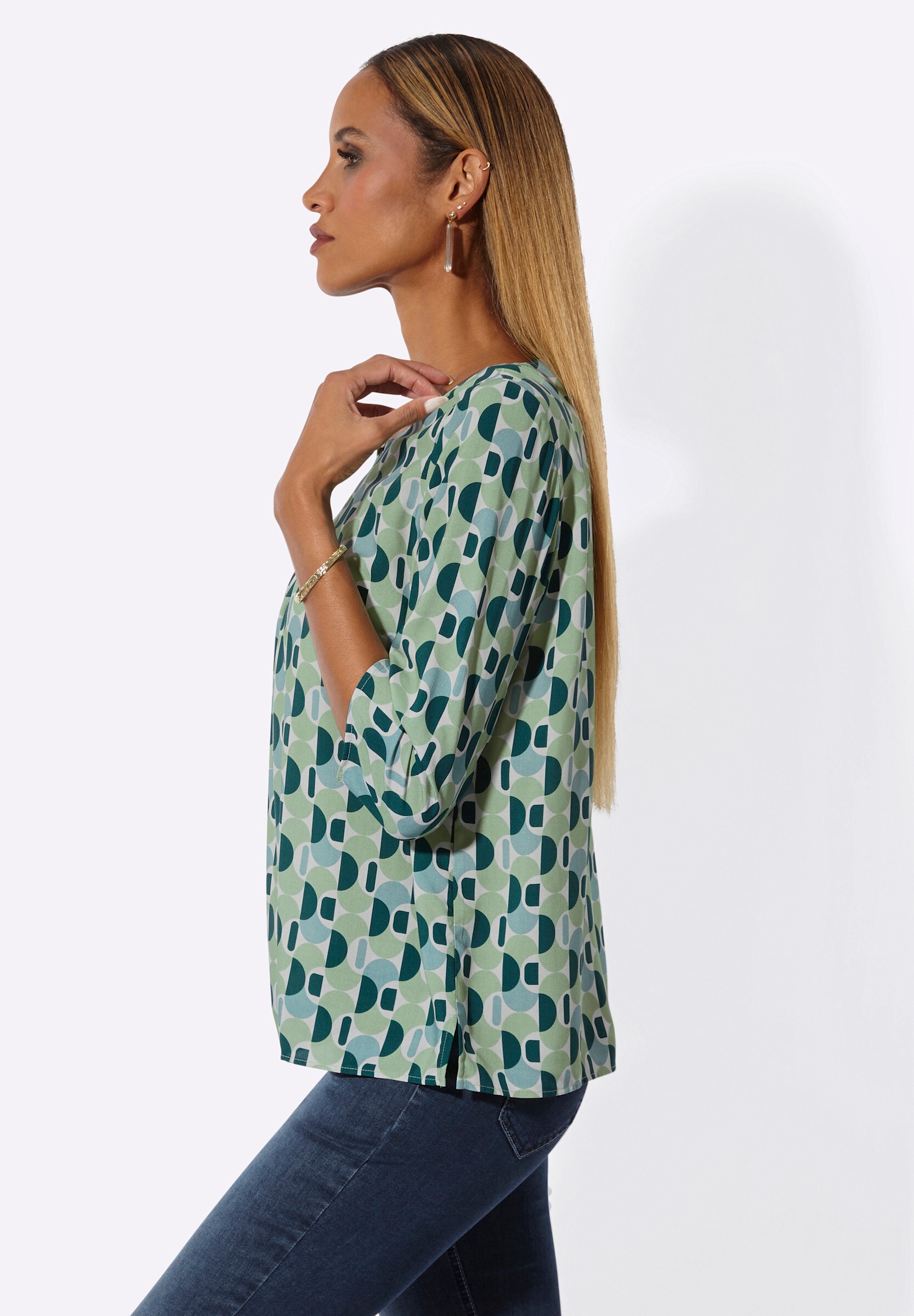 creation L Klassische Bluse »Druck-Bluse Druckbluse«