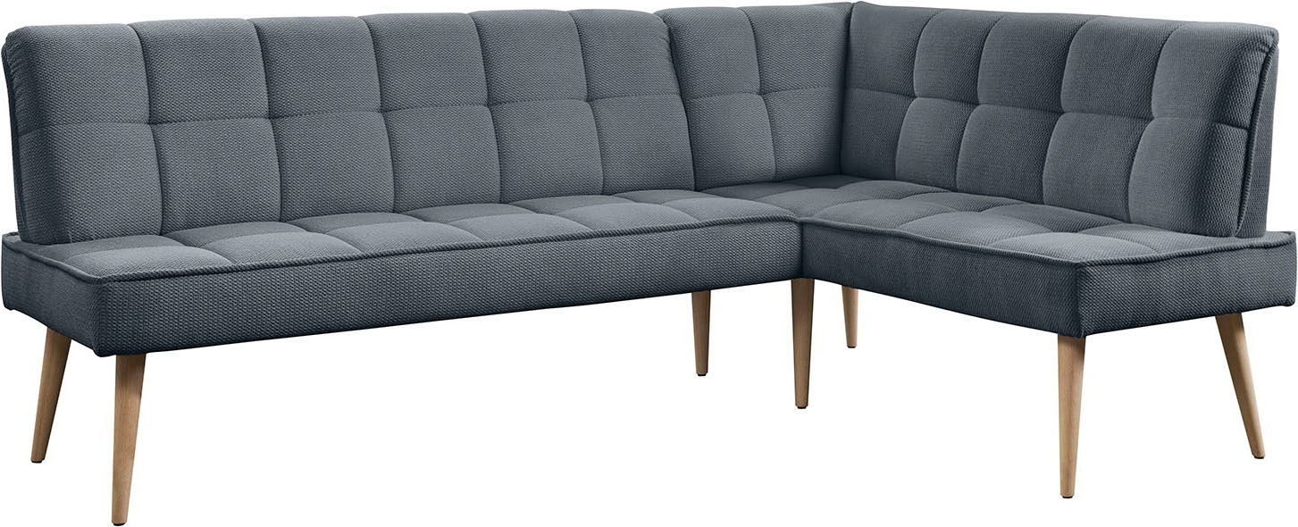exxpo - sofa fashion Eckbank »Latte« moderne Sitz- und Rückensteppung, bequem und elegant, hoher Holzfuß