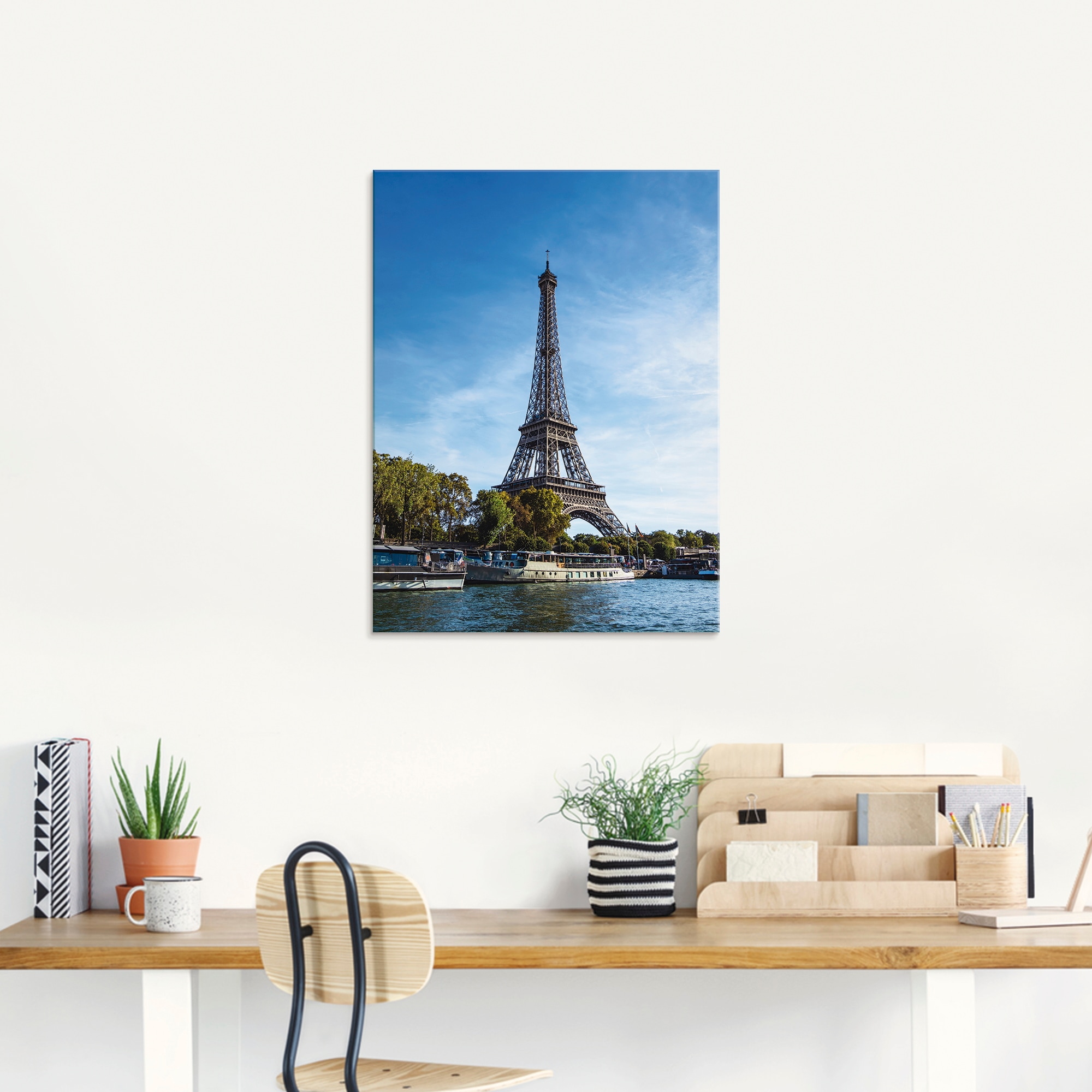 Artland Glasbild »Blick auf den Eiffelturm in Paris«, Gebäude, (1 St.), in verschiedenen Größen