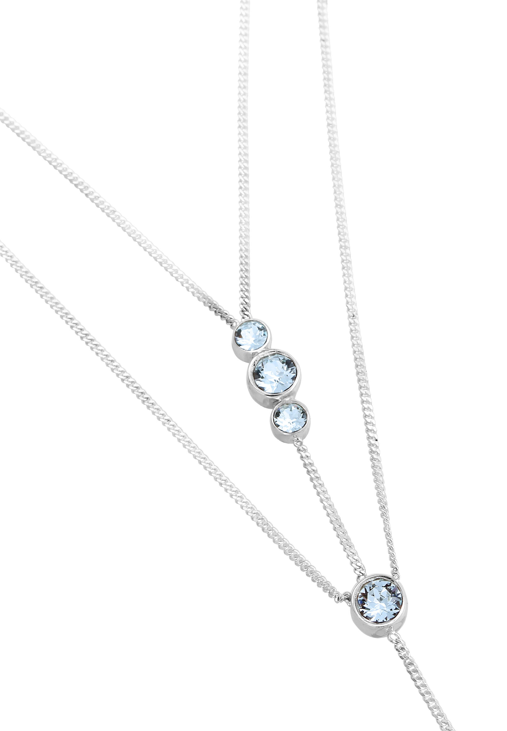 Elli Silberkette »Halskette Y-Kette Layer 925 Silber, mit Kristallen von Swarovski®«