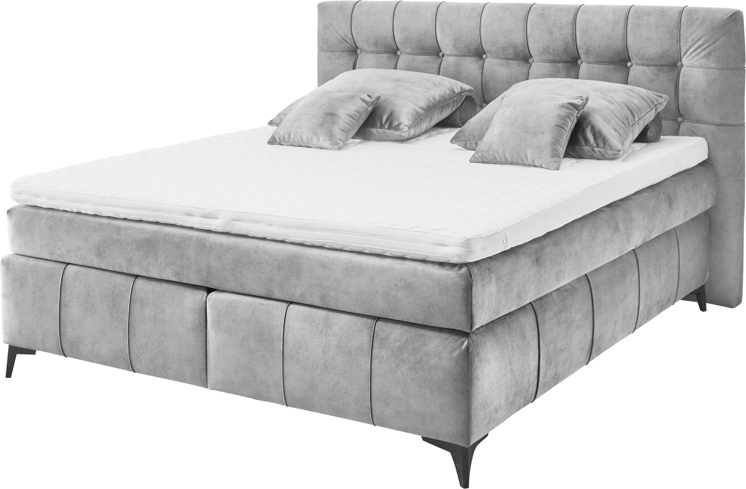 ED EXCITING DESIGN Boxspringbett »Oregon« inkl. Duo-Matratze - Kokosmatte, Filzabdeckung