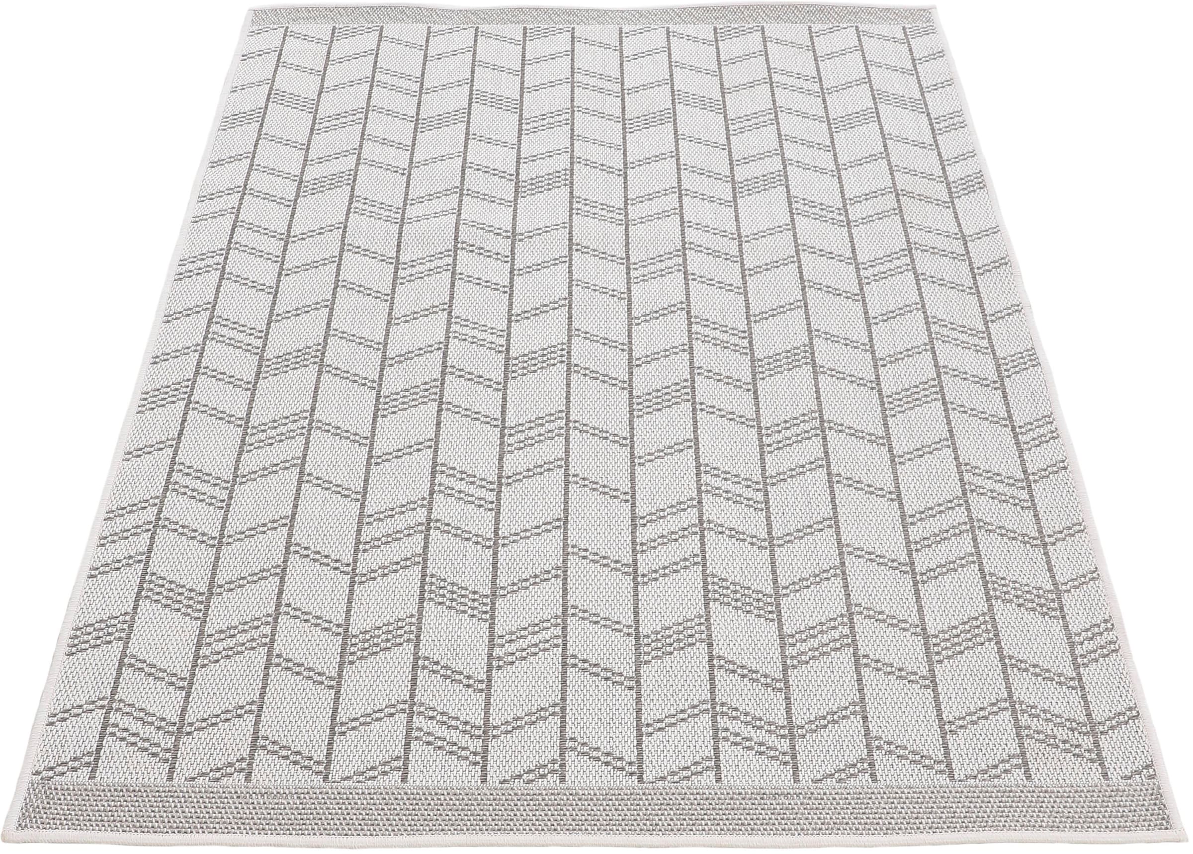 carpetfine Teppich »Boho 102«, rechteckig, 4 mm Höhe, robustes Flachgewebe, Sisal Optik, UV-beständig, Außenbereich