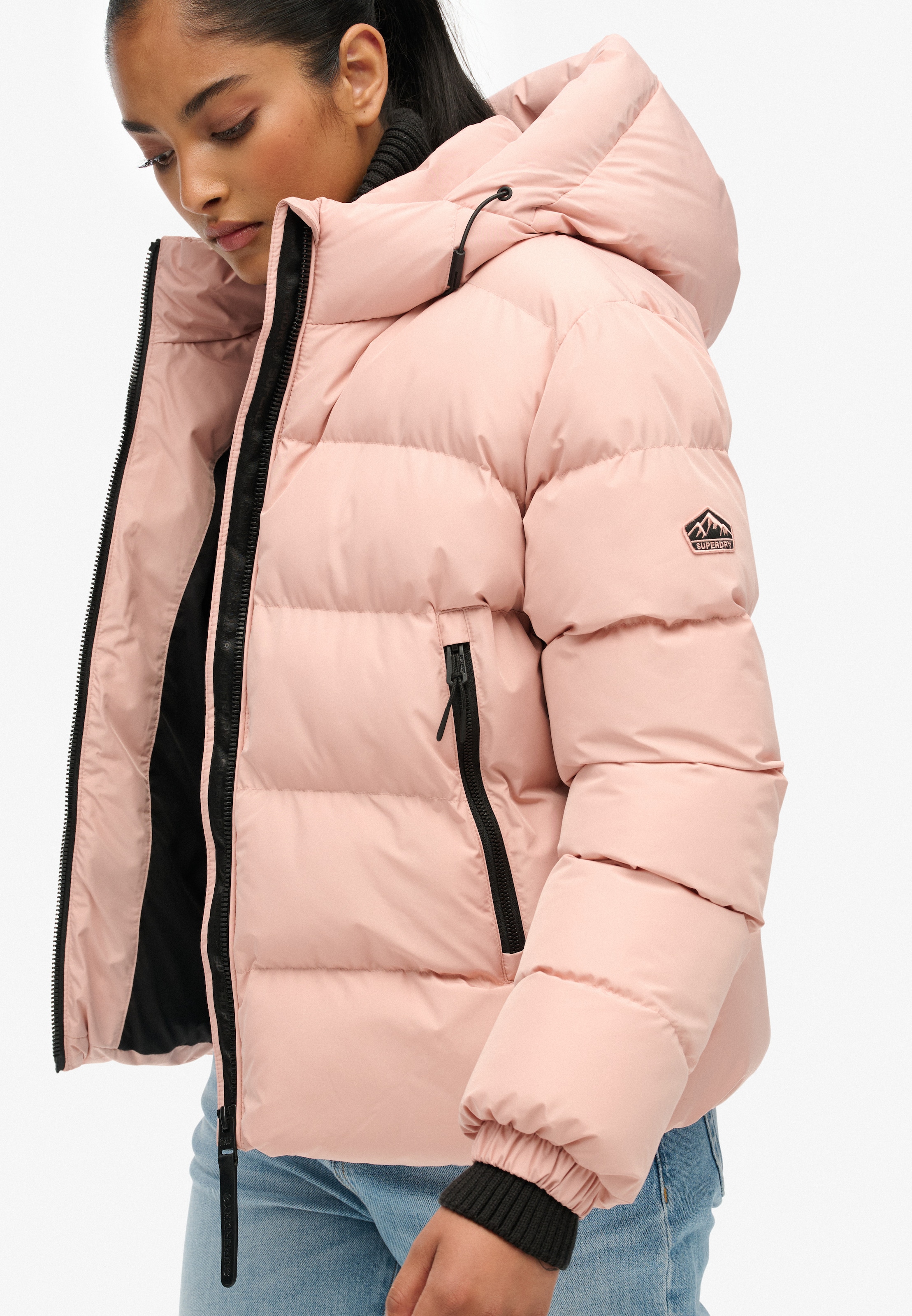 Superdry Steppjacke »HOODED SPORTS PUFFER JACKET«, mit Kapuze