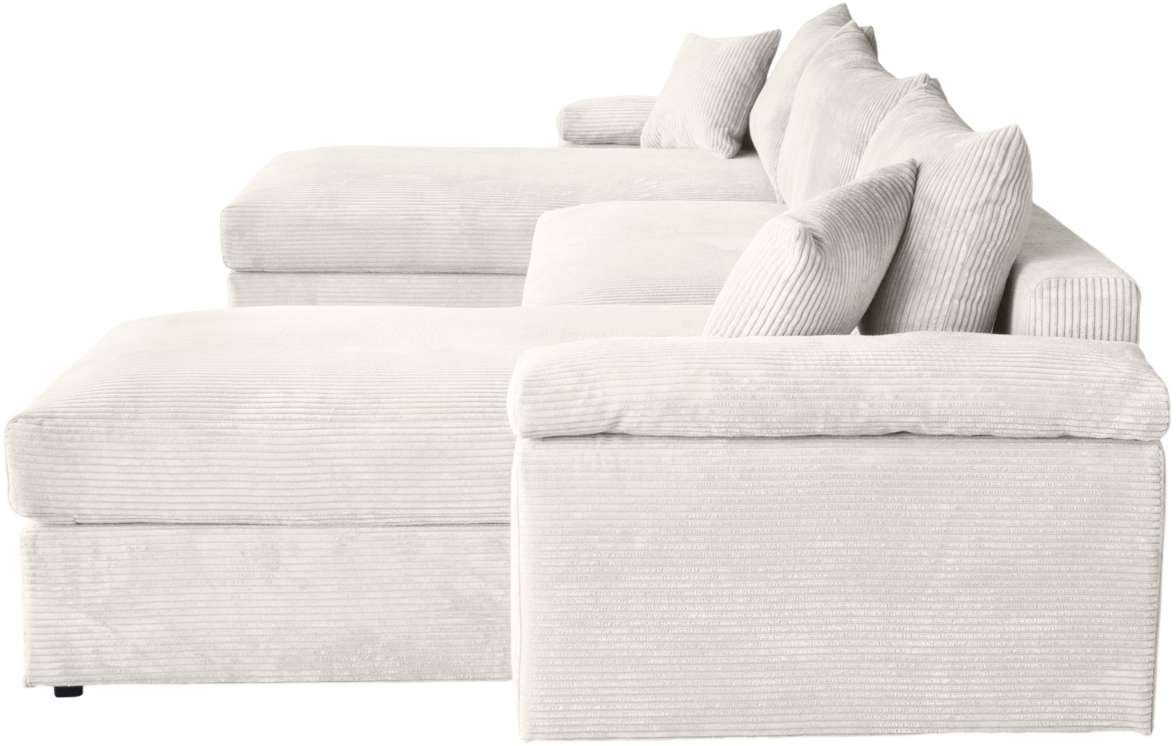 OTTO home Wohnlandschaft »Cosy U-Form, B: 309 cm, Sitzaufbau im Sandwich-Federkern« 2 Zierkissen, Mega-Sofa, Cord oder Struktur weich, Kaltschaumauflage
