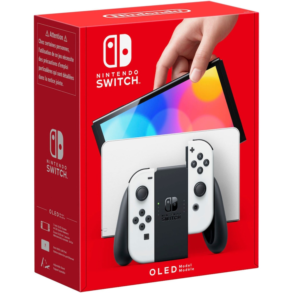 Nintendo Switch Spielekonsole, OLED-Modell + Schutzfolie & Tasche