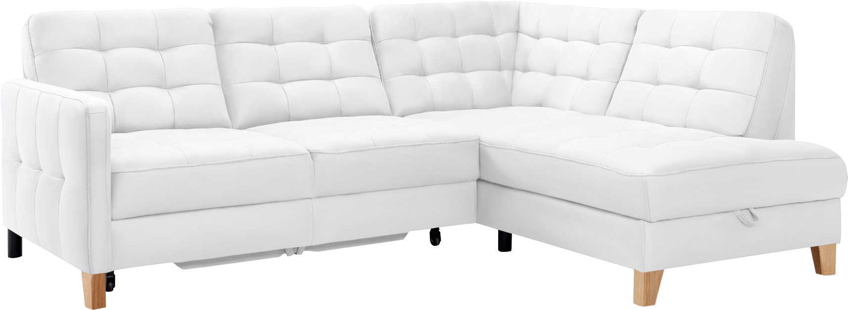 exxpo - sofa fashion Ecksofa »Elio, kompakt & bequem, zeitloses Design, Breite 228cm, L-Form« wahlweise mit Bettfunktion und Bettkasten