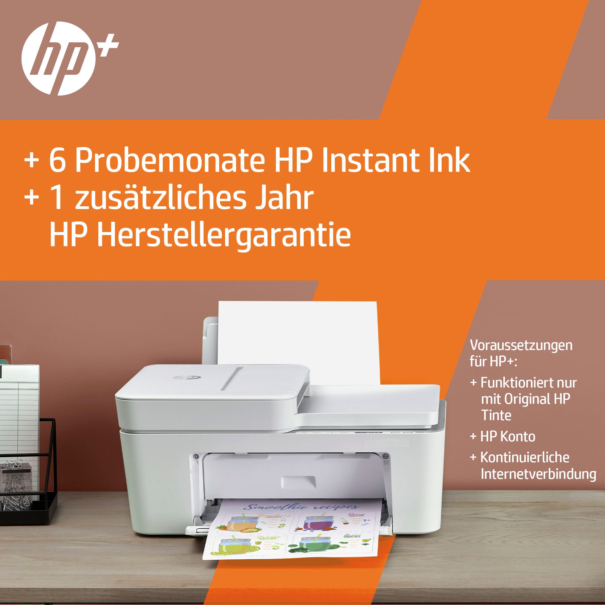 HP+ Instant Ink HP »DeskJet one kompatibel 4120e Multifunktionsdrucker in Drucker«, bei online All OTTO