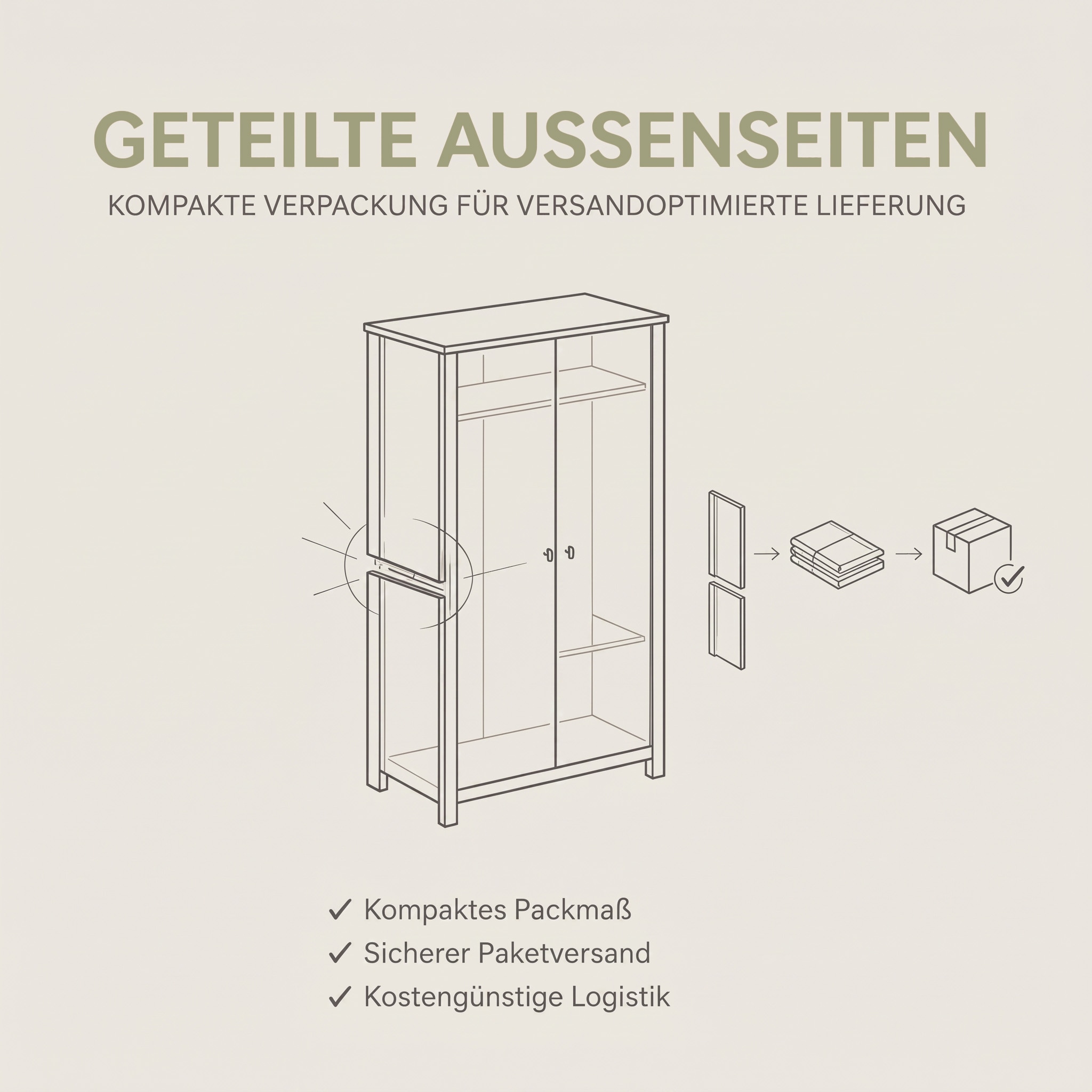 Home affaire Wäscheschrank »SKARDE, Kleiderschrank, Schlafzimmerschrank, Schrank« Höhe: 140 cm, 2 Türen, 2 Schubladen, 1 Kleiderstange, 1 Stk. tlg. OTTO BESTSELLER, Garderobe, Universalschrank, Flurschrank, Schrank