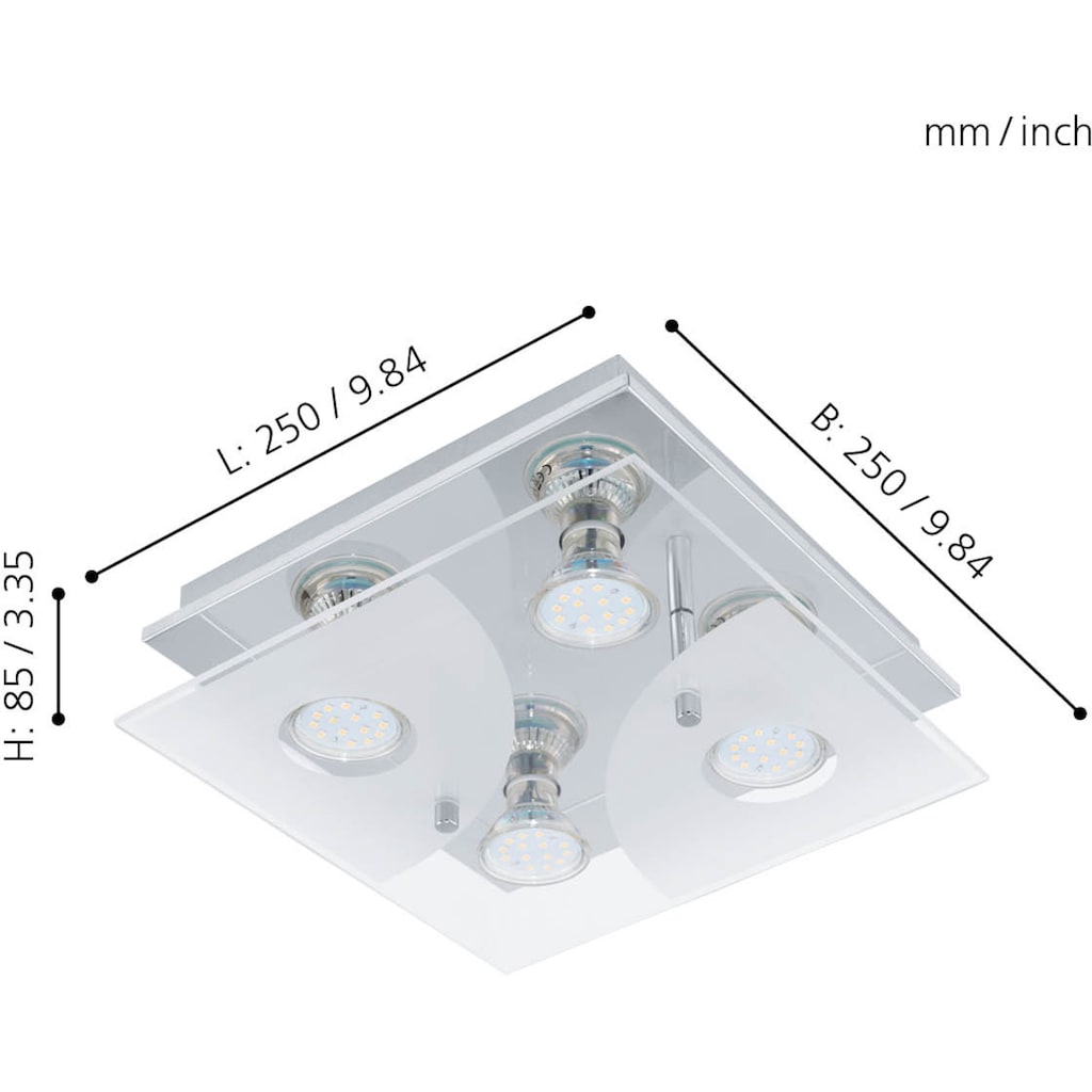 EGLO LED Deckenleuchte »CABI«, 4 flammig-flammig