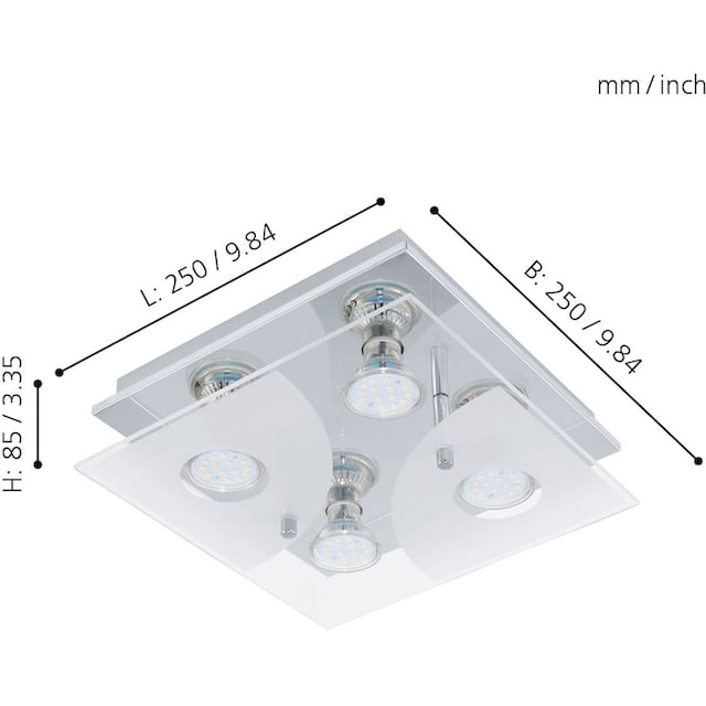 EGLO LED Deckenleuchte »CABI«, 4 flammig-flammig, LED Deckenlampe im OTTO  Online Shop