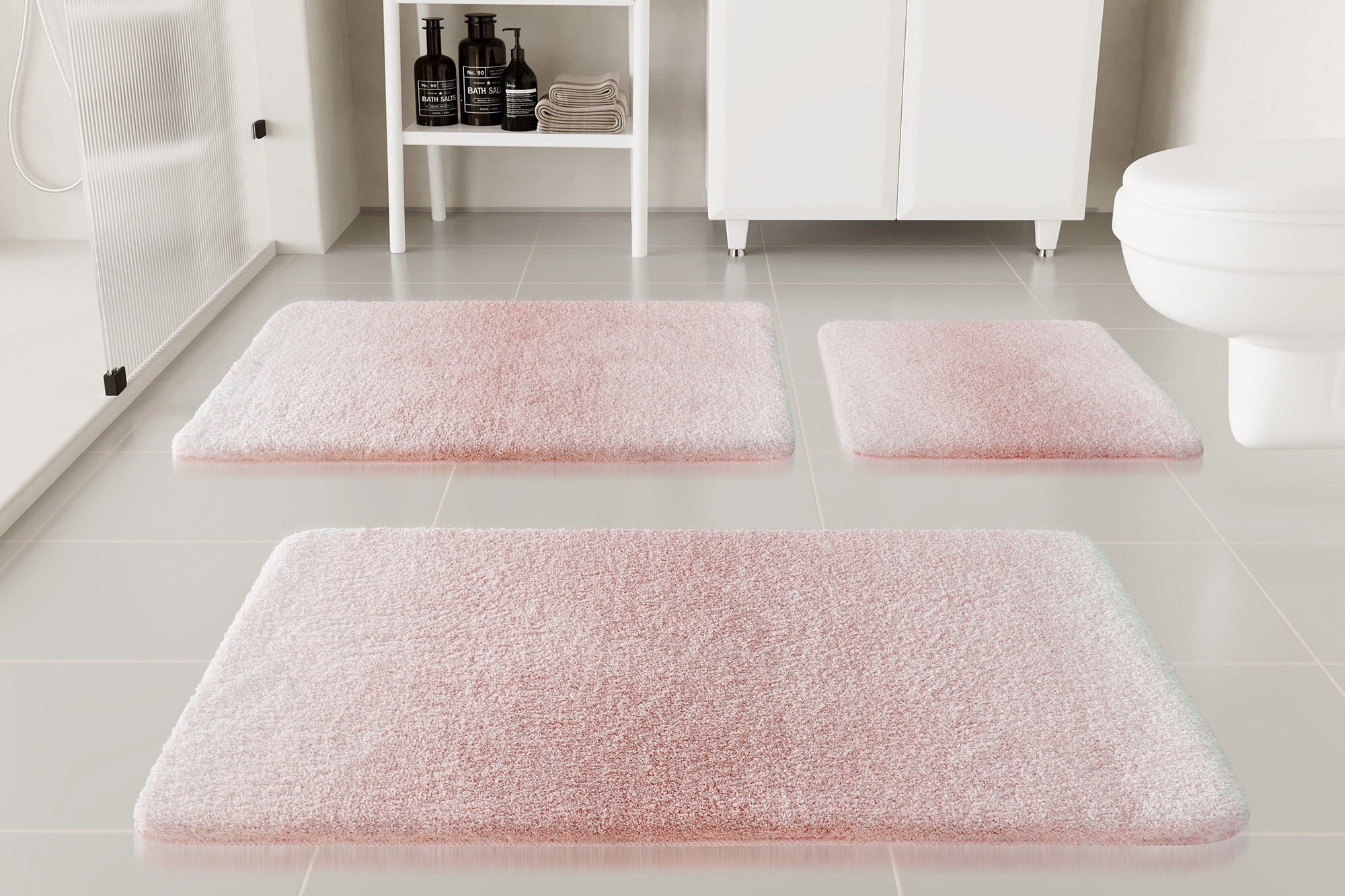 OTTO home Badematte »Utta«, rutschhemmend beschichtet, schnell trocknend, Badteppich, getuftet, mit modernem Farbverlauf, flauschig, hochflor