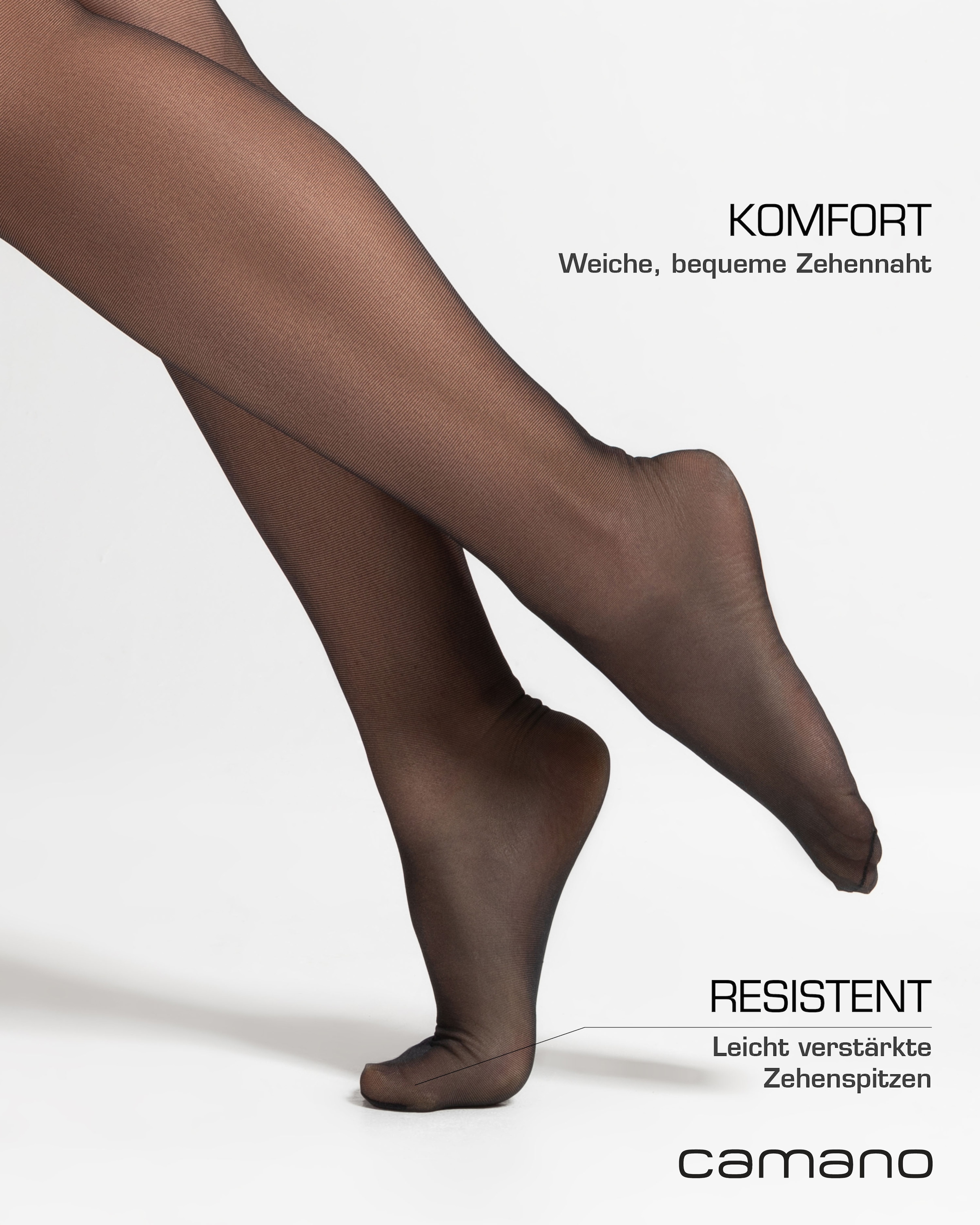 Camano Feinstrumpfhose »fine curvy«, (2er Pack), mit großen Größen