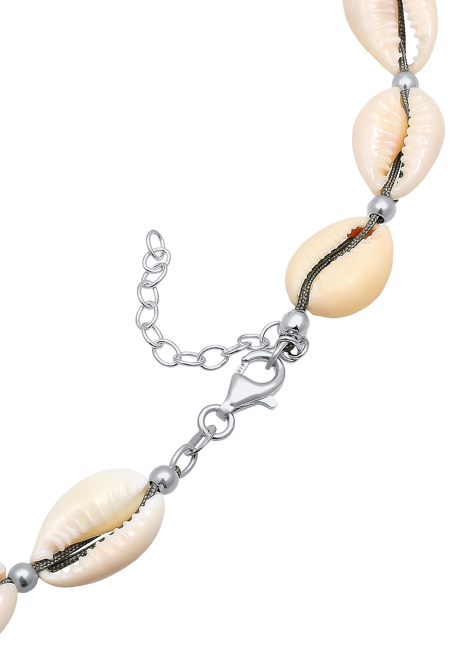 Elli Kette mit Anhänger »Halskette Choker Kauri Muscheln Beach 925 Silber vergoldet«