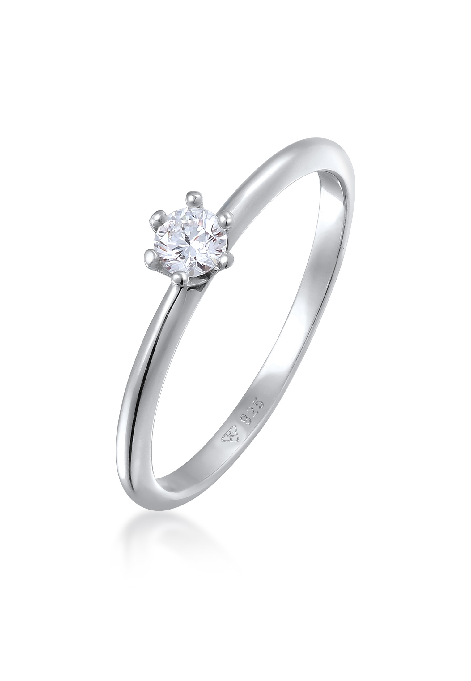 Elli DIAMONDS Diamantring »Ring Solitär Laborgezüchteter Diamant Weiß Brilliant (0.034 ct) 925 Sterling Silber«