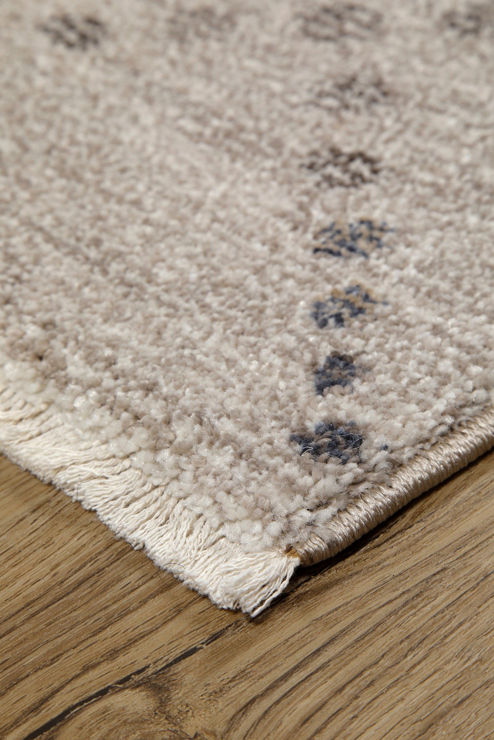 OTTO home Teppich »Thoren« rechteckig 12 mm Höhe weicher Kurzflor, Rautenmuster mit Fransen, Wohnzimmer, Schlafzimmer