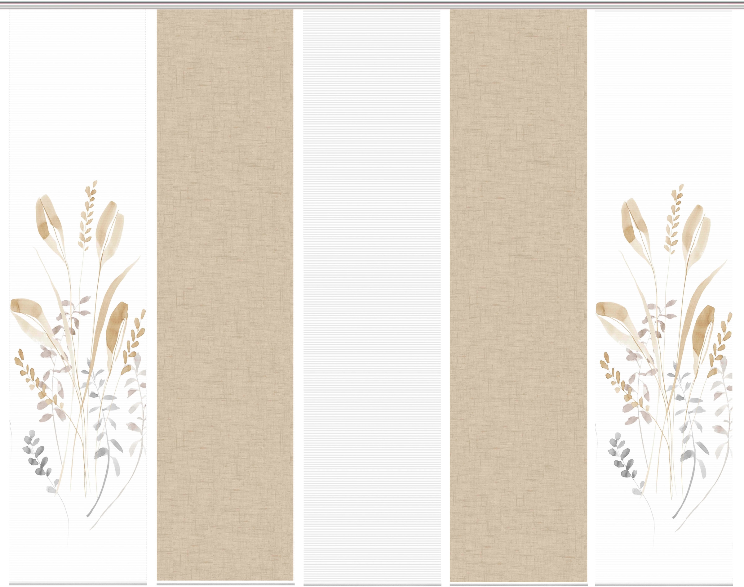 Vision S Schiebegardine »AYENE 5er SET« Paneelwagen 5 Stk. tlg. Schiebevorhang Digidruck 5er Set AYENE