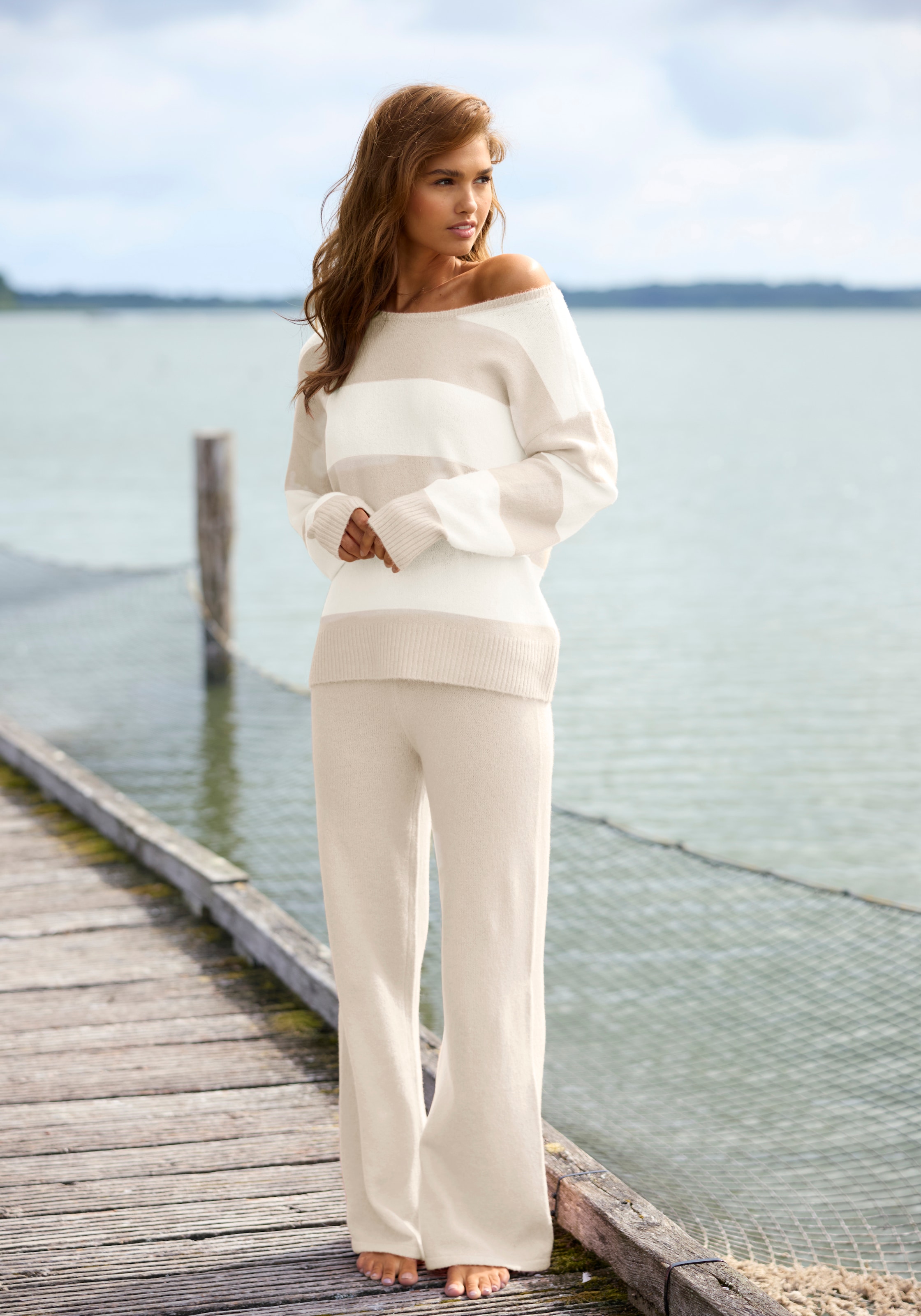 LASCANA Loungehose »- Relaxhose - Strickhose - Homewearhose«  mit weitem Bein, Home- und Loungewear