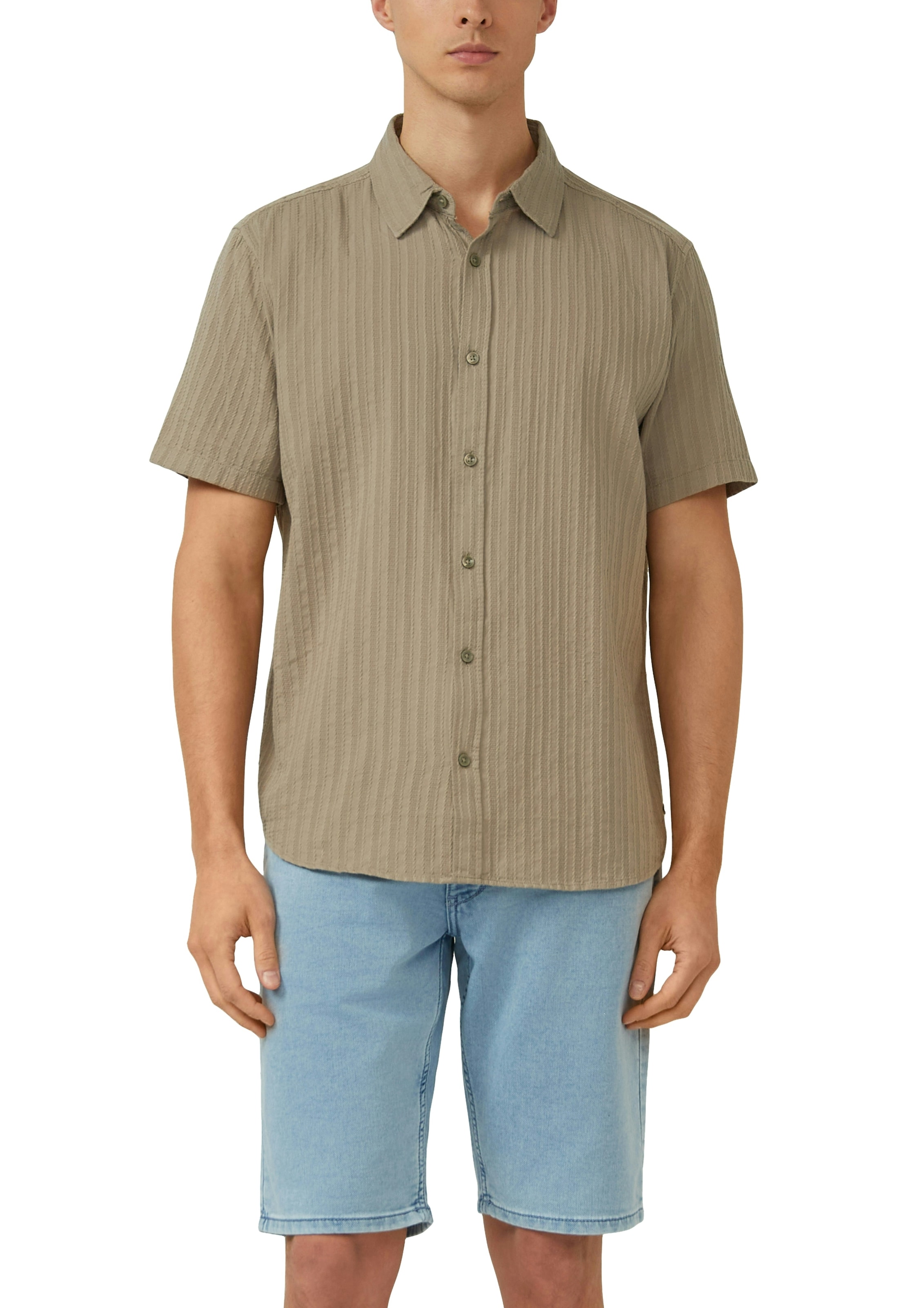 s.Oliver Kurzarmhemd mit Tape-Details und abgerundetem Saum