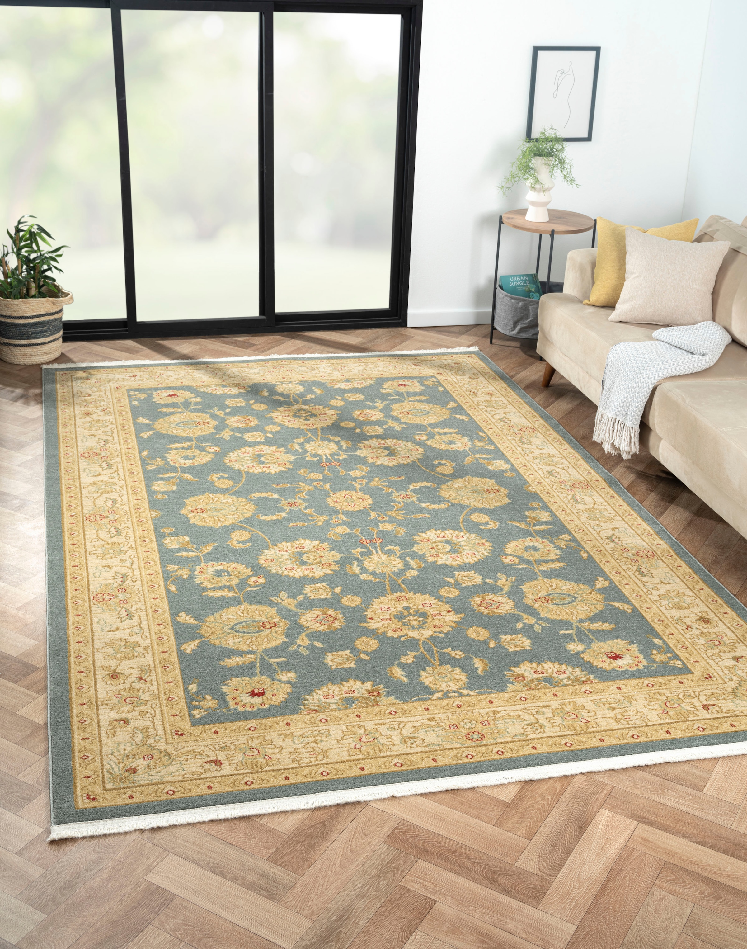 Myflair Möbel & Accessoires Teppich »Maryam 5«, rechteckig, 7,5 mm Höhe, Kurzflor, Orient Optik, edler Glanz, mit Fransen, besonders weich