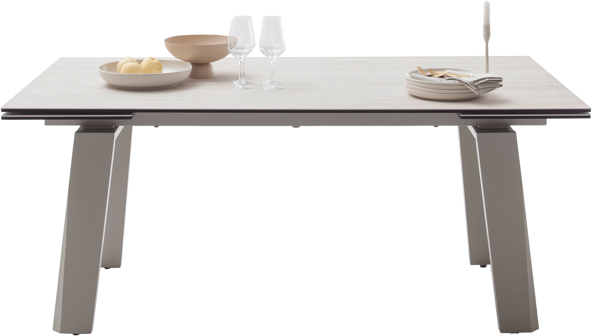 MCA furniture Esstisch »Kalamata« 1 Stk. tlg. Auszugstisch, Stirnauszug, Metallgestell, Keramik, Sicherheitsglas
