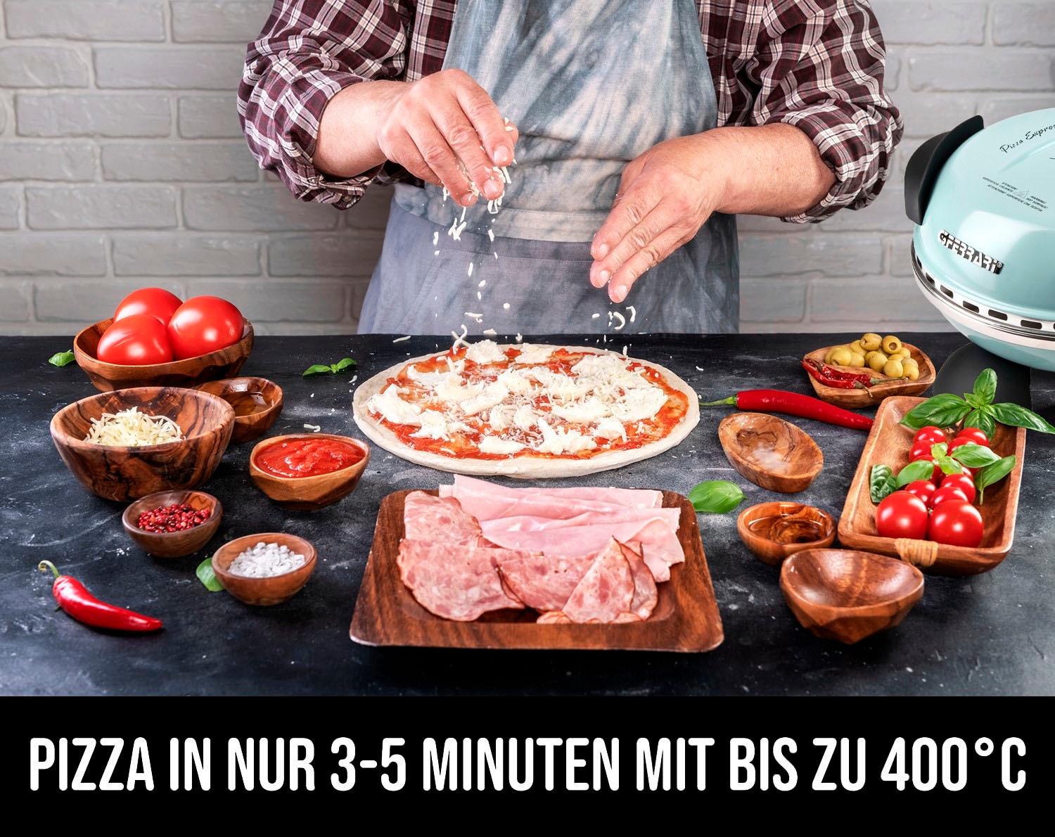 G3Ferrari Pizzaofen »Delizia G1000613 Limited Edition«, bis 400 Grad mit feuerfestem Naturstein