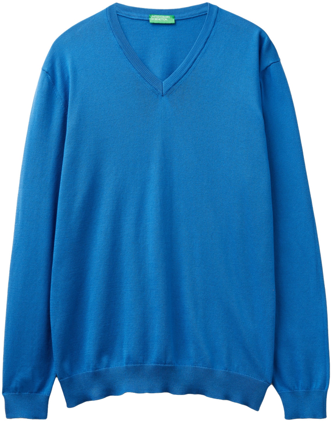 United Colors of Benetton V-Ausschnitt-Pullover, mit Markenlabel