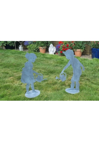 Gartenfigur »Mädchen / Junge Set aus Metall 45cm«, (1 St.)