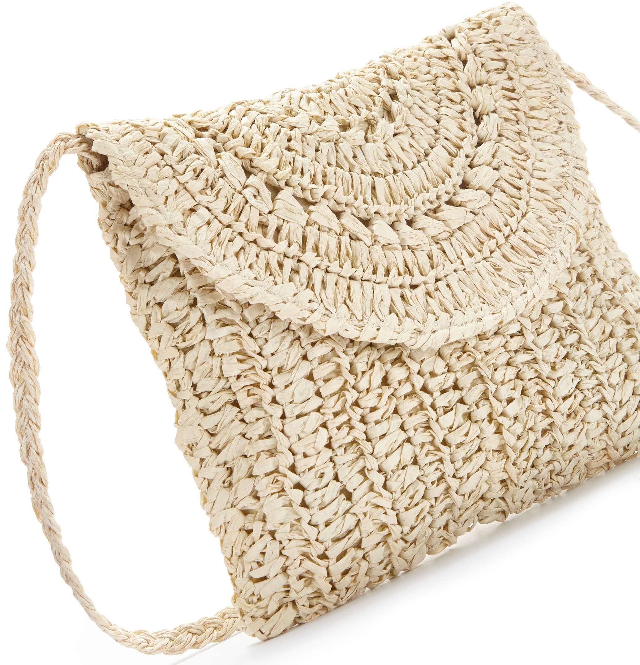 Vivance Umhängetasche »Minibag«, Strandtasche, Schultertasche, Handtasche in Bast-Optik, Crossbody Bag
