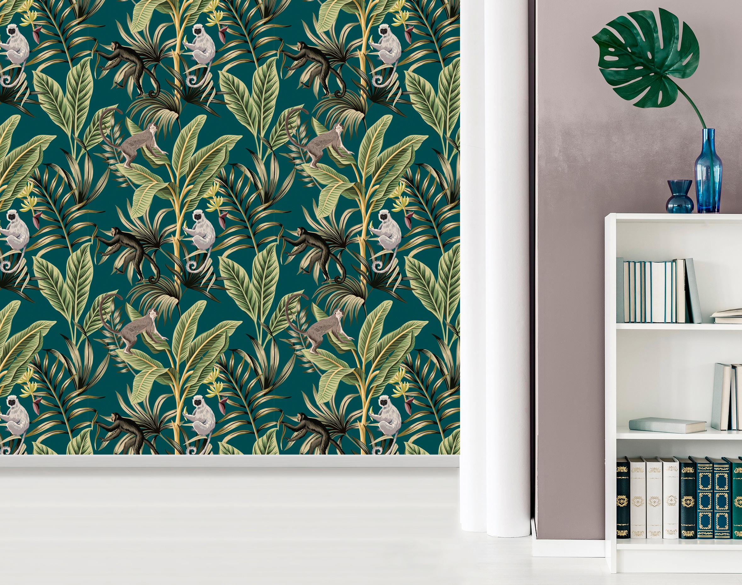 queence Vinyltapete »Pina«, floral-geblümt-gemustert-Motiv, 90x250cm, selbstklebend, kinderleichte Anbringung, Sticker