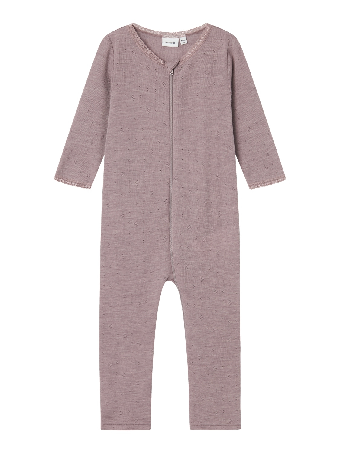 Name It Schlafanzug »NBFWANG WOOL NEEDLE NIGHTSUIT SOLID NOOS«, aus reiner Merinowolle