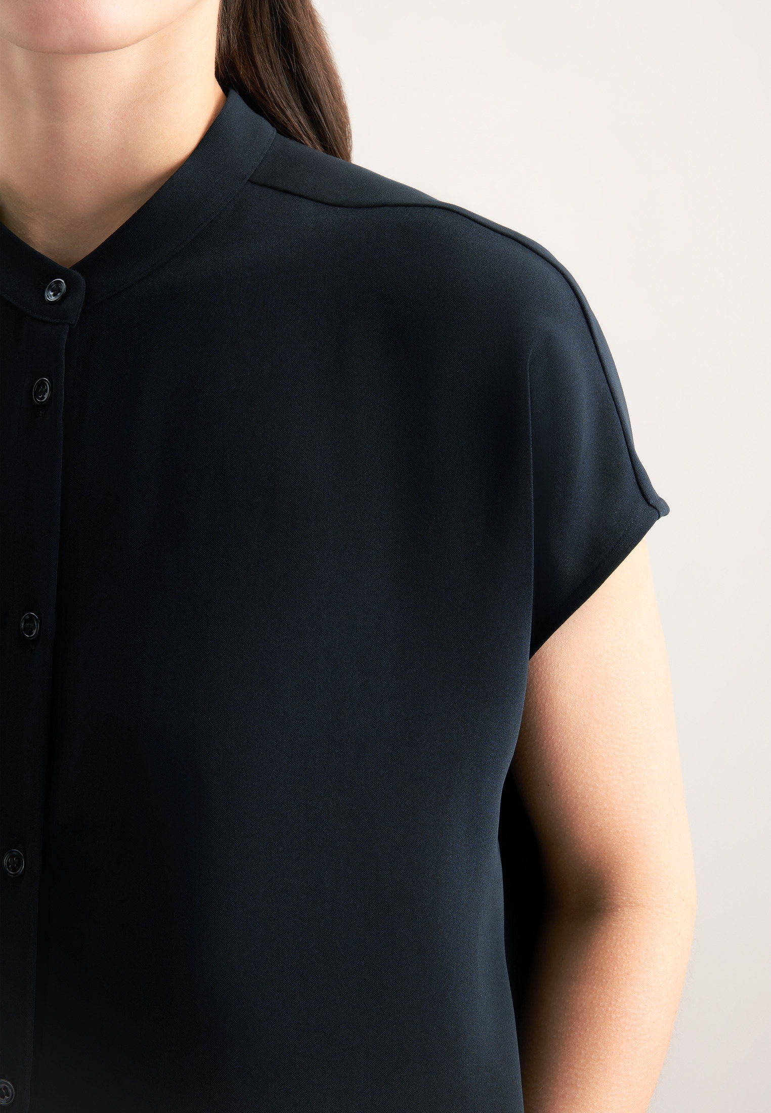 seidensticker Klassische Bluse »Schwarze Rose« Kurzarm Kragen Uni