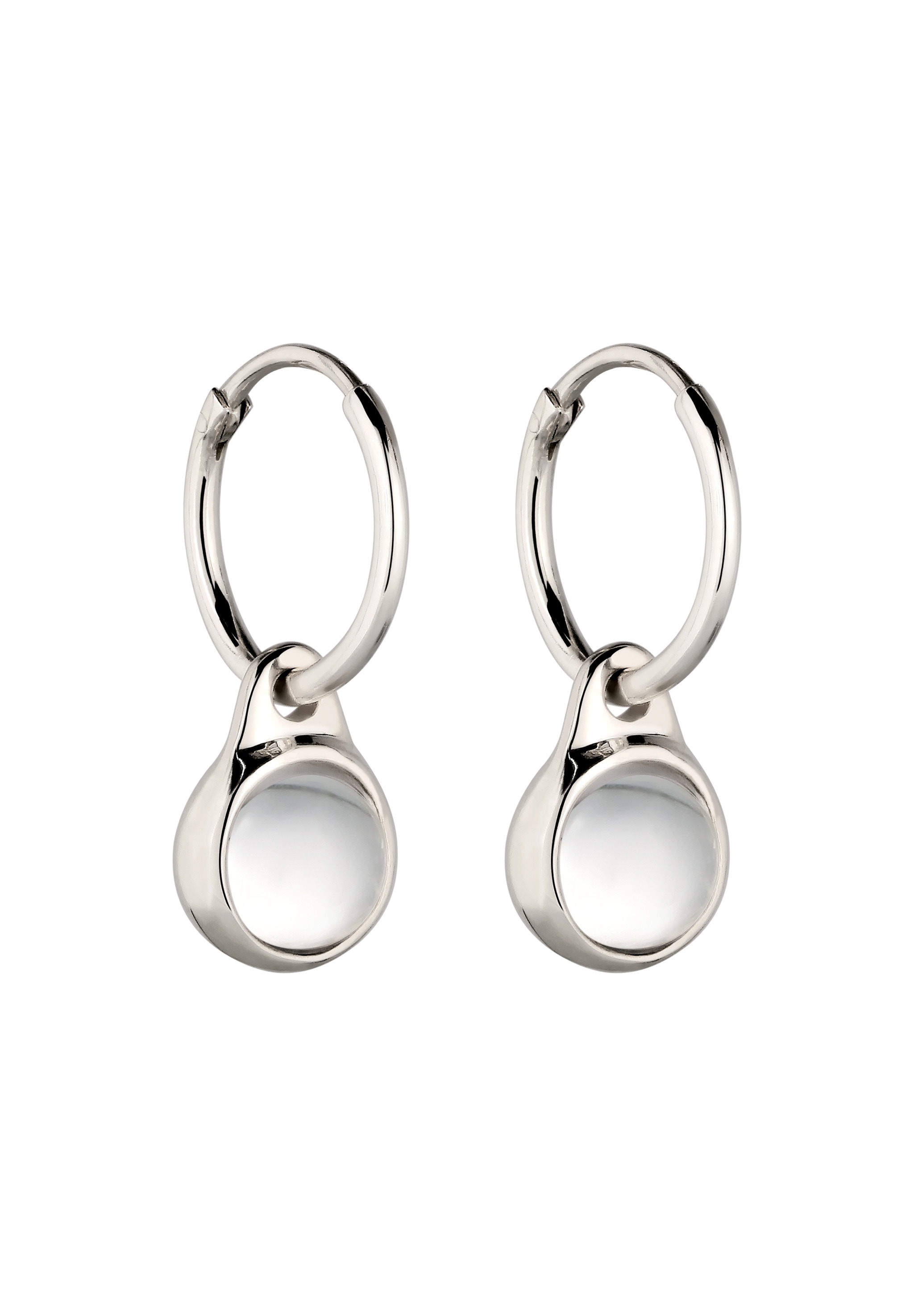 Elli Paar Creolen »Ohrringe Creole Rock Crystal Transparent 925 Sterling Silber«